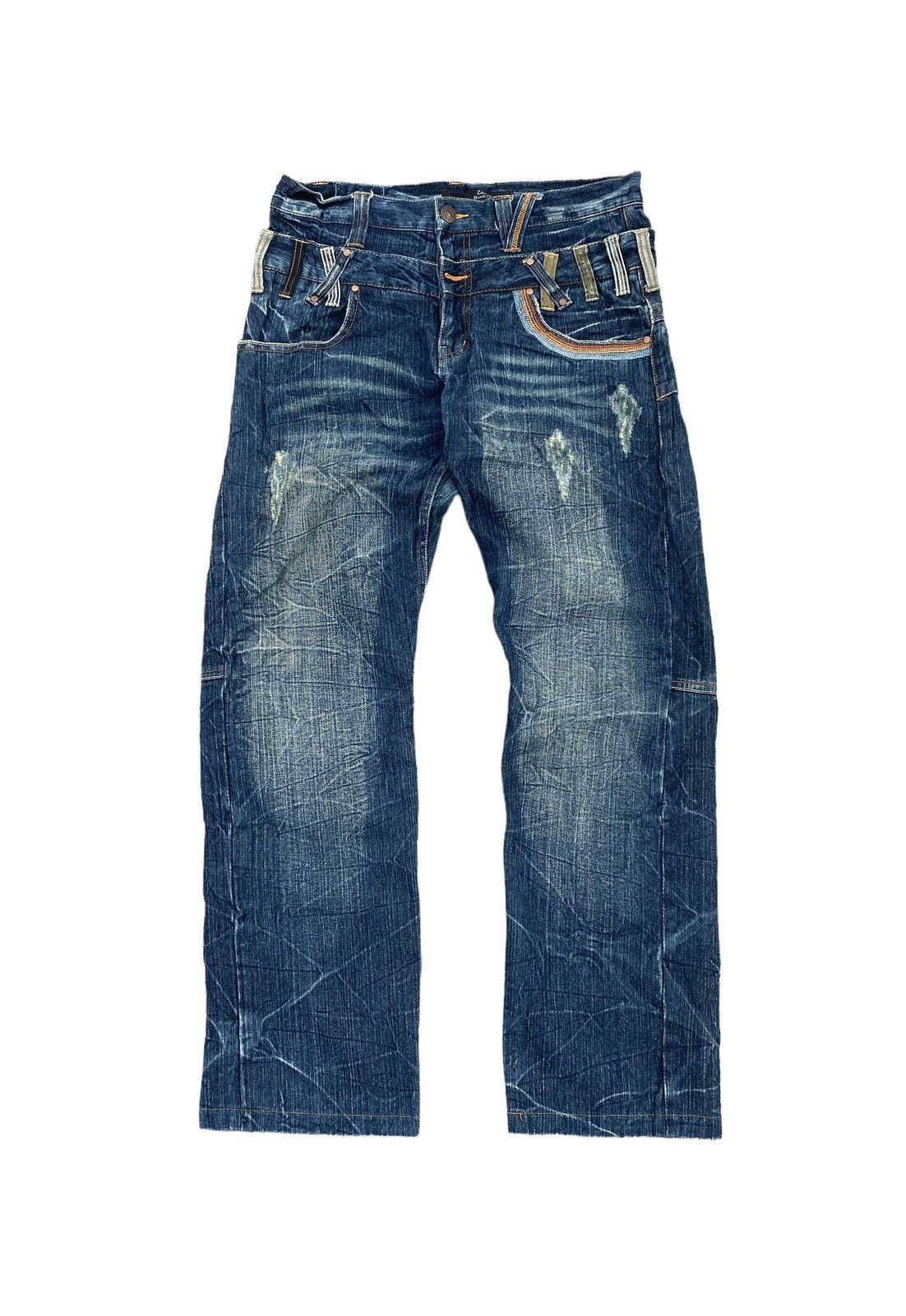 image of Dominate Handcrafted Jeans Double Waist Denim in Blue, Men's (Size 32)