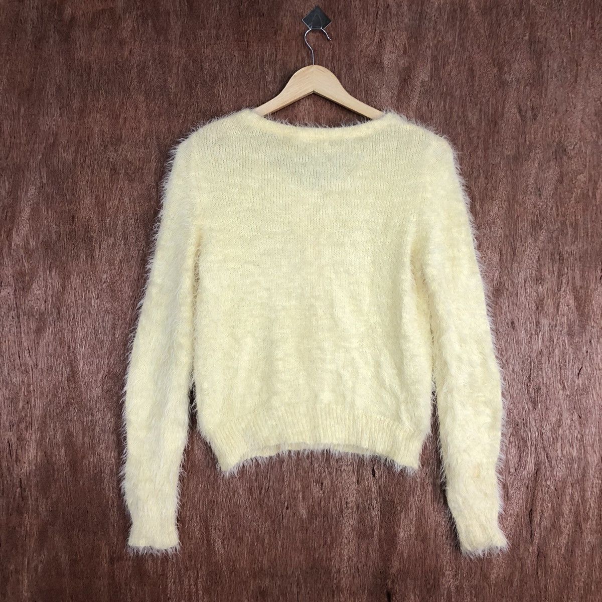 Homespun Knitwear Arrow Yellow Mohair Cardigan Knitwear #0432 Size US M / EU 48-50 / 2 - 11 Thumbnail
