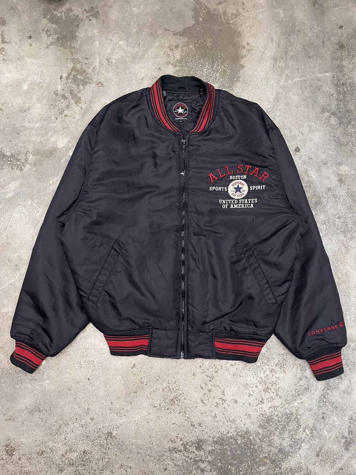 Converse Vintage Converse Bomber Jacket Embroidery Logo Size US L / EU 52-54 / 3 - 3 Thumbnail