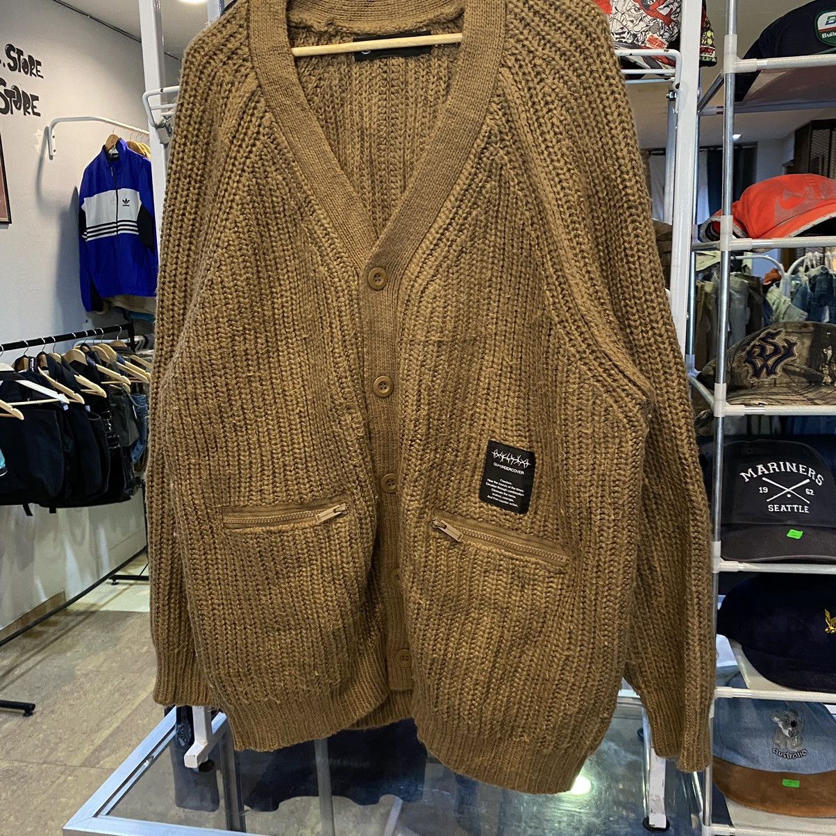 Undercover Undercover x GU Heavyweight Cable Knit Brown Cardigan Size US XL / EU 56 / 4 - 4 Thumbnail