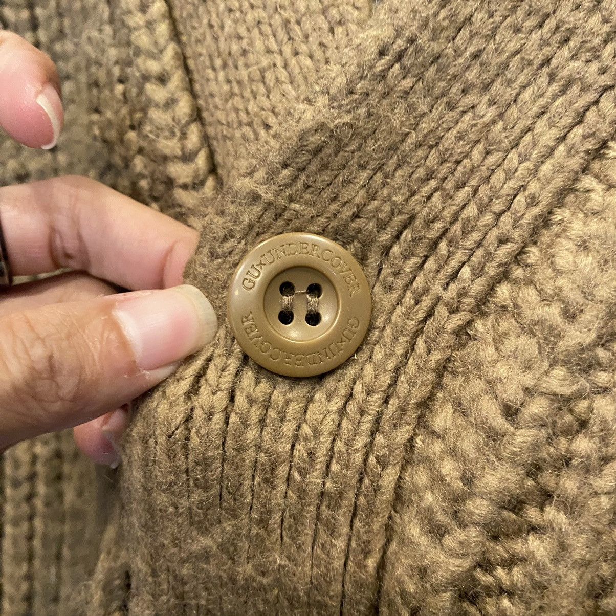 Undercover Undercover x GU Heavyweight Cable Knit Brown Cardigan Size US XL / EU 56 / 4 - 7 Thumbnail