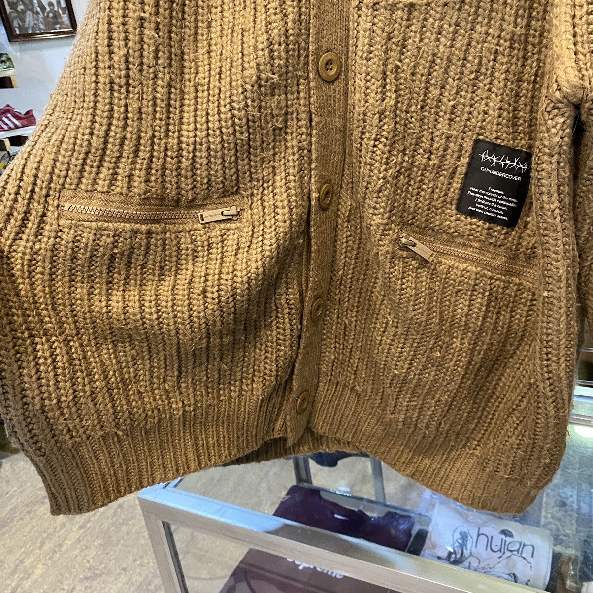 Undercover Undercover x GU Heavyweight Cable Knit Brown Cardigan Size US XL / EU 56 / 4 - 10 Thumbnail