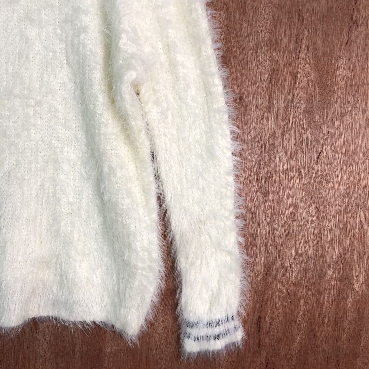 Homespun Knitwear × Japanese Brand Japan White Mohair Shag Shaggy KNitwear Size US L / EU 52-54 / 3 - 5 Thumbnail