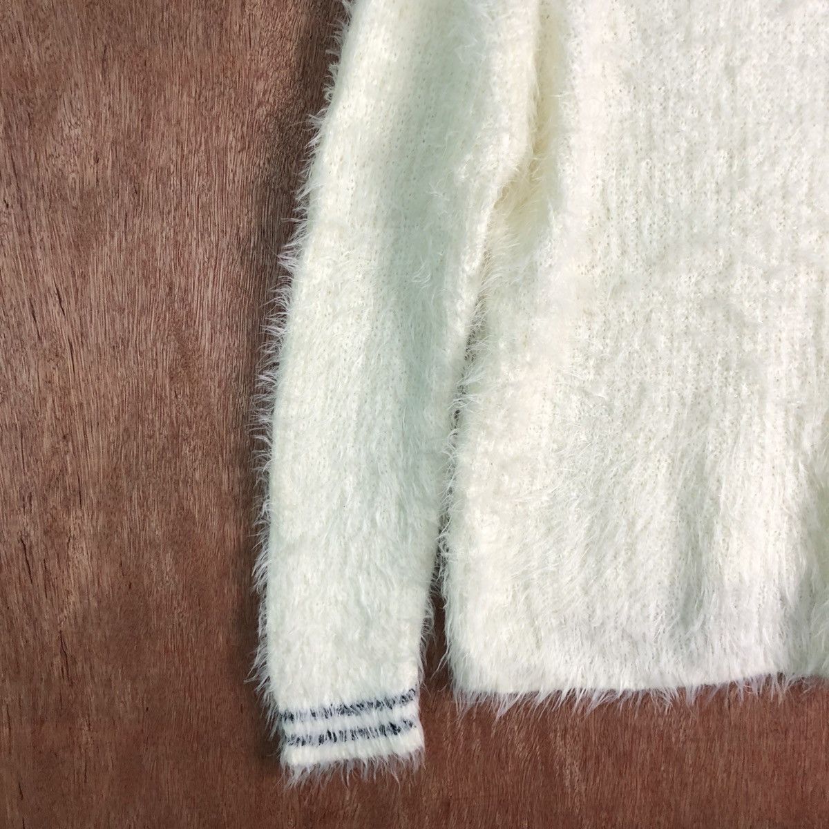 Homespun Knitwear × Japanese Brand Japan White Mohair Shag Shaggy KNitwear Size US L / EU 52-54 / 3 - 7 Thumbnail