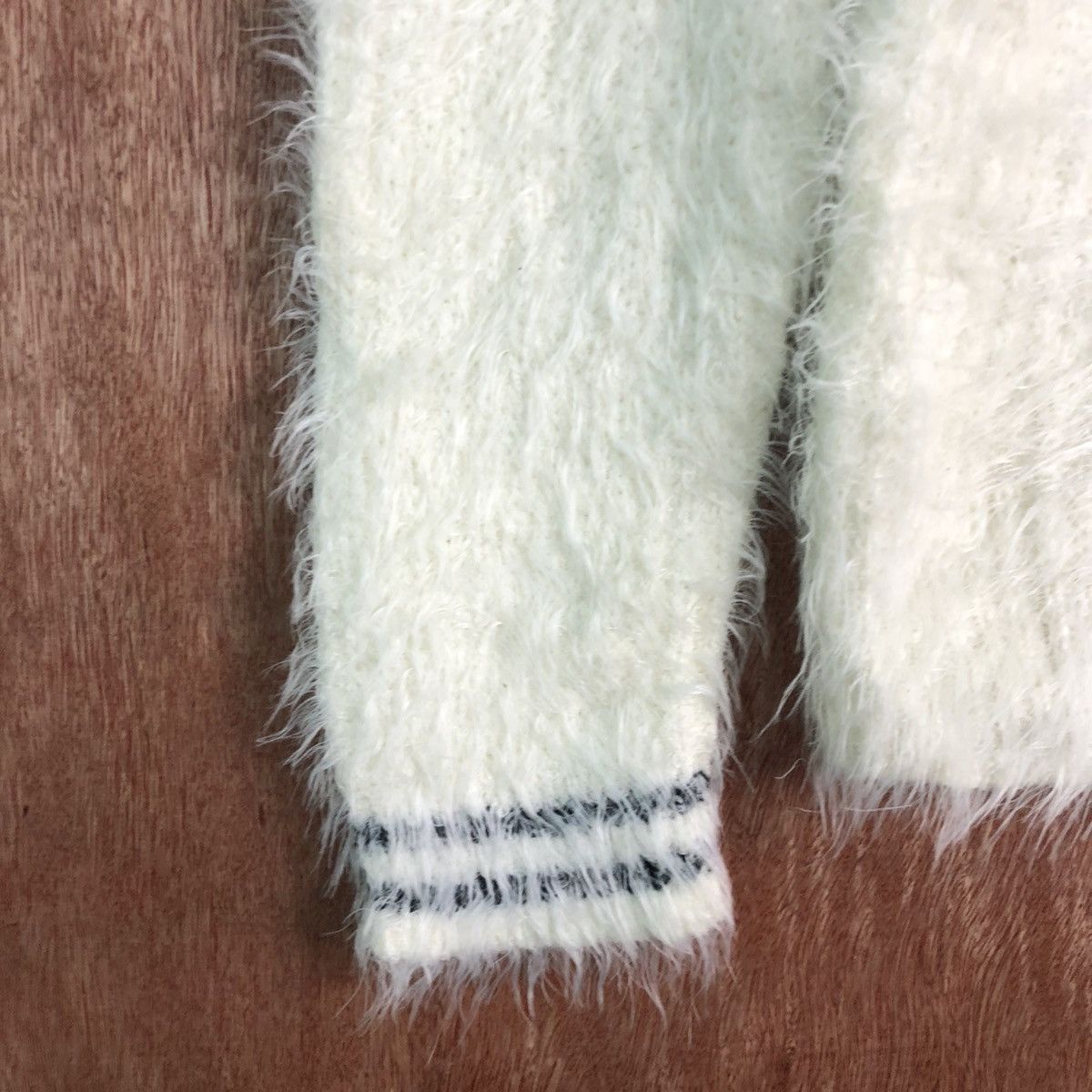 Homespun Knitwear × Japanese Brand Japan White Mohair Shag Shaggy KNitwear Size US L / EU 52-54 / 3 - 6 Thumbnail
