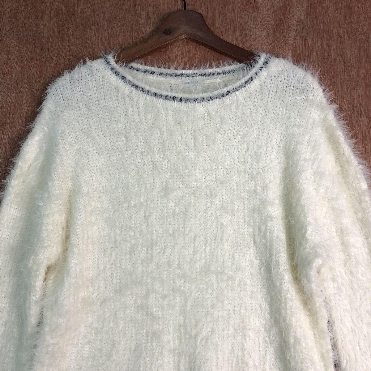 Homespun Knitwear × Japanese Brand Japan White Mohair Shag Shaggy KNitwear Size US L / EU 52-54 / 3 - 2 Thumbnail