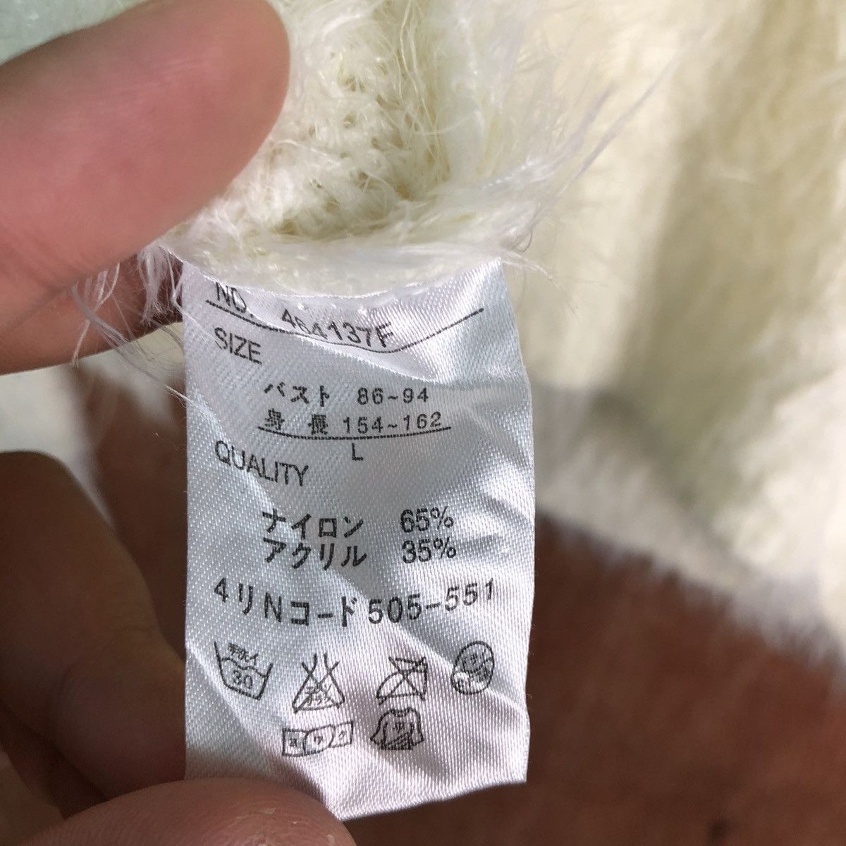 Homespun Knitwear × Japanese Brand Japan White Mohair Shag Shaggy KNitwear Size US L / EU 52-54 / 3 - 10 Thumbnail