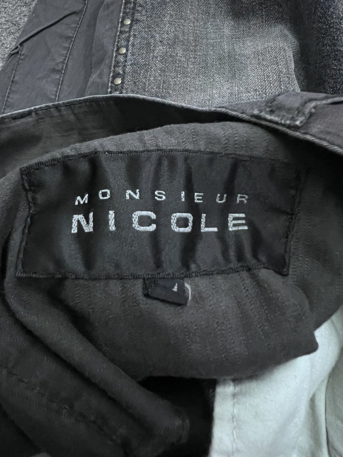 Japanese Brand × Seditionaries RARE🔥DOUBLE TONE RIPPED STUDDED DENIM+COTTON PANTS Size US 28 / EU 44 - 10 Thumbnail
