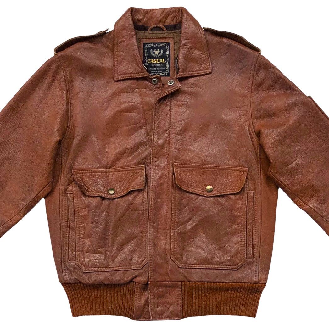 Japanese Brand 🔥Vintage Pilot Cowhide Jacket by Casual Leather Japan Size US M / EU 48-50 / 2 - 3 Thumbnail