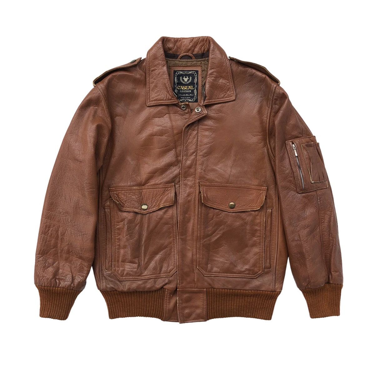 Japanese Brand 🔥Vintage Pilot Cowhide Jacket by Casual Leather Japan Size US M / EU 48-50 / 2 - 1 Thumbnail