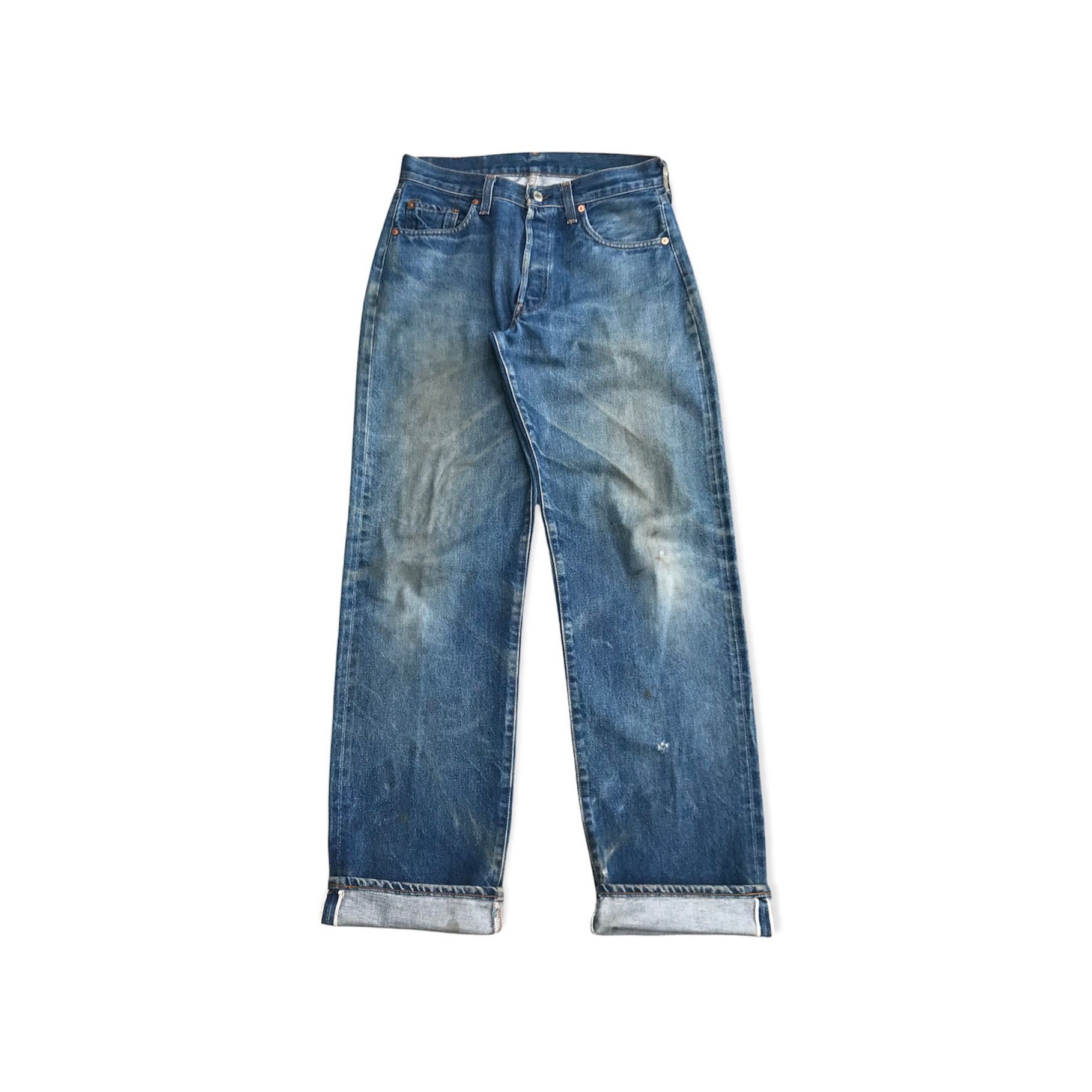 image of Vintage Levis 501 Selvedge Denim Big E in Blue Denim, Men's (Size 30)