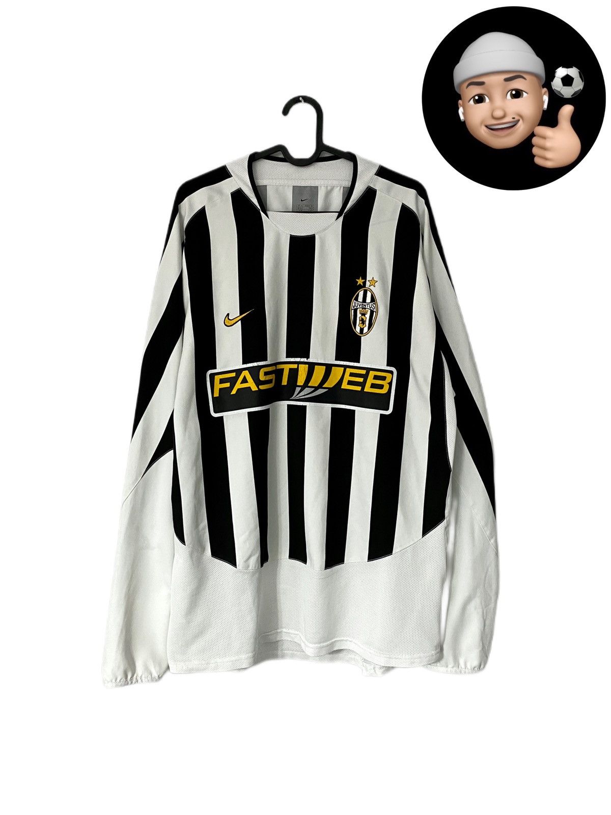 image of Nike x Soccer Jersey 2003 2004 Juventus Home Vintage Home Long Soccer Jersey in Black (Size XL)