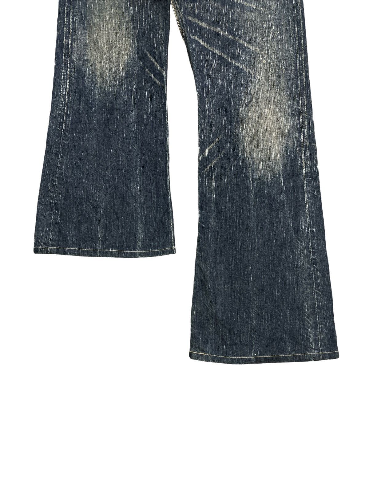 Edwin × Japanese Brand INSANE‼️FLARED🔥EDWIN 503 BLUE TRIP DISTRESSED DENIM PANTS Size US 34 / EU 50 - 5 Thumbnail