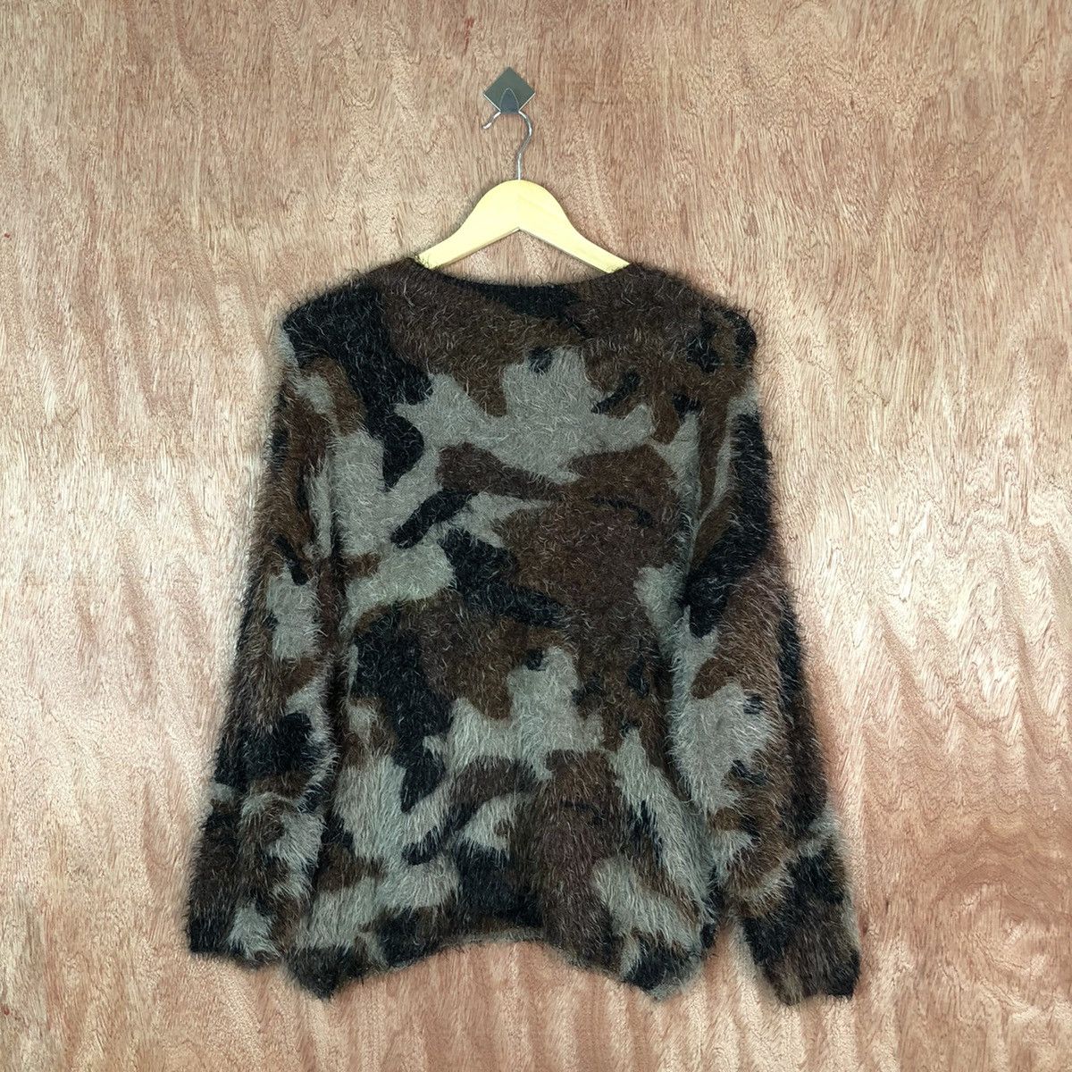 Japanese Brand DL Decides Camo Shag Shaggy Fur Mohair Knitwear #6667 Size US M / EU 48-50 / 2 - 10 Thumbnail
