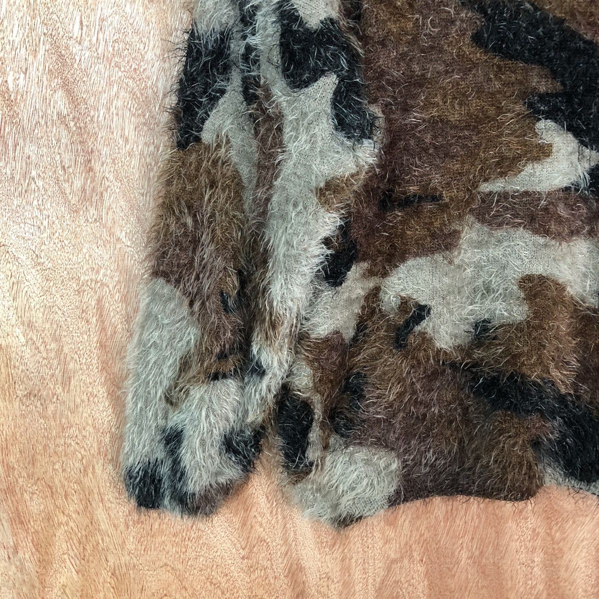 Japanese Brand DL Decides Camo Shag Shaggy Fur Mohair Knitwear #6667 Size US M / EU 48-50 / 2 - 4 Thumbnail