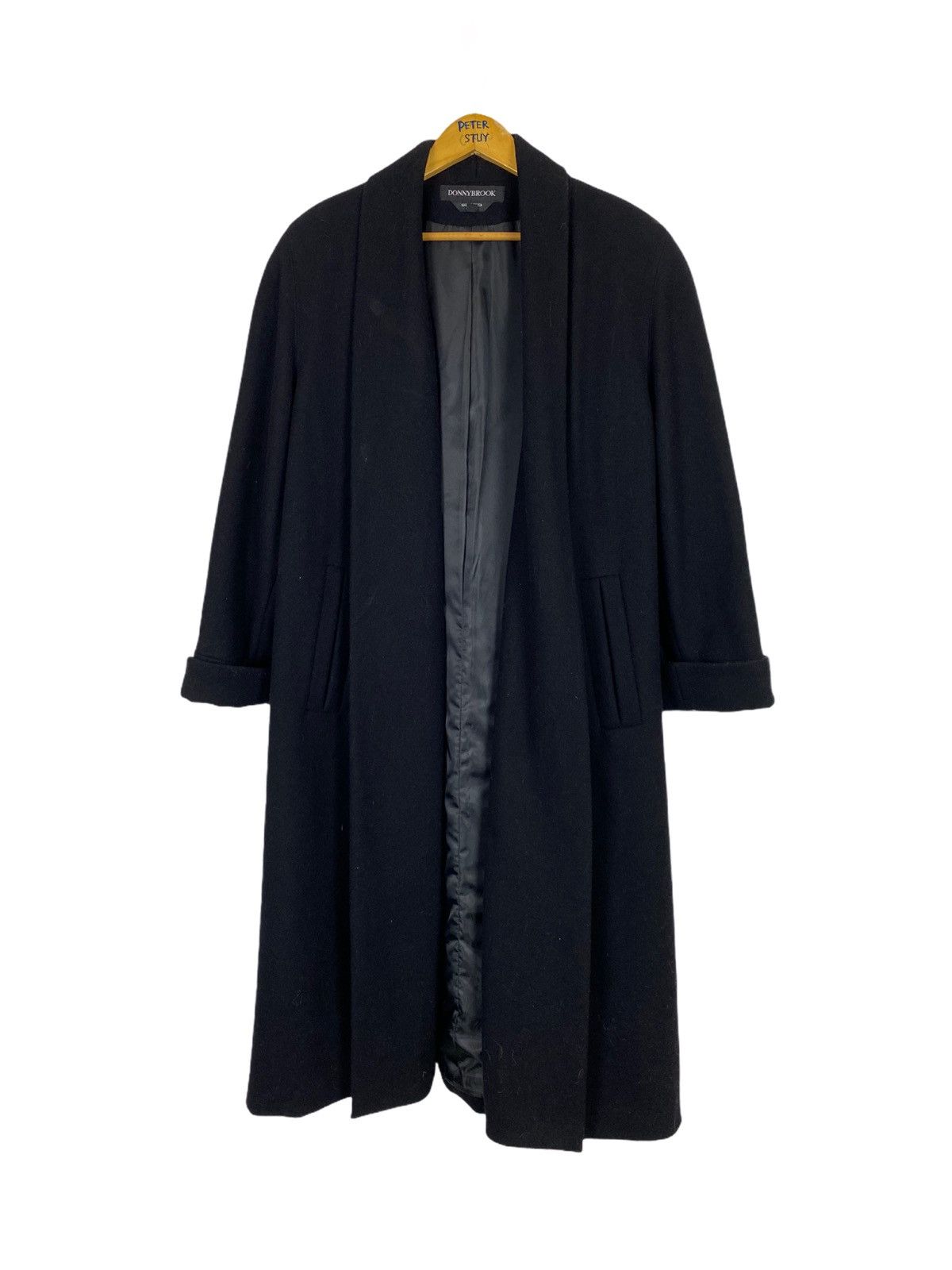 image of Donny Brook Black Long Coat, Men's (Size Large)