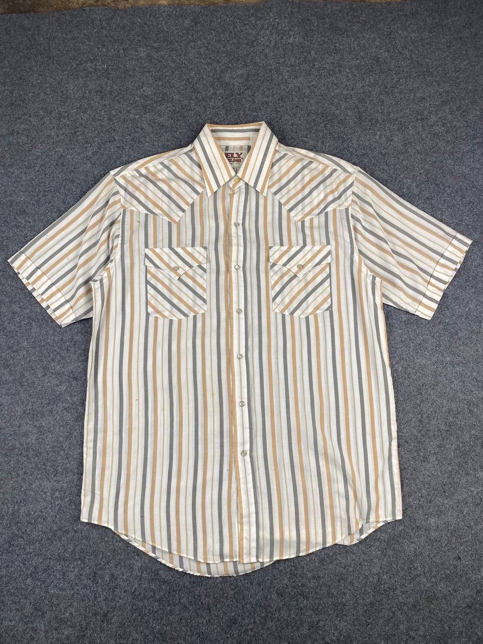 image of Vintage Ely Cattleman Western Shirt Short Sleeves in Brown, Men's (Size Medium)