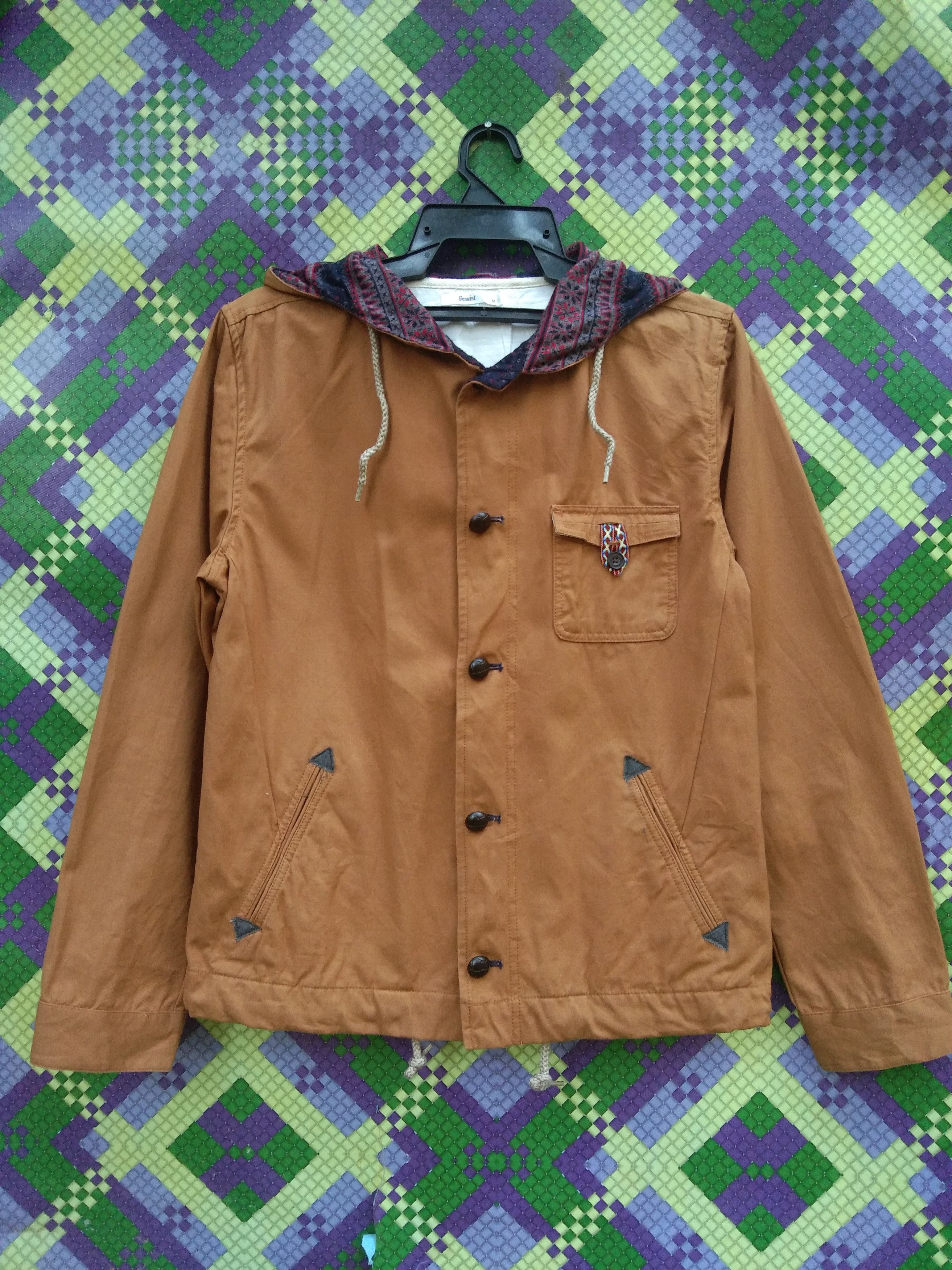 Japanese Brand GLENMIST MEN'S KHAKI JACKET WITH HOOD Size US S / EU 44-46 / 1 - 2 Thumbnail