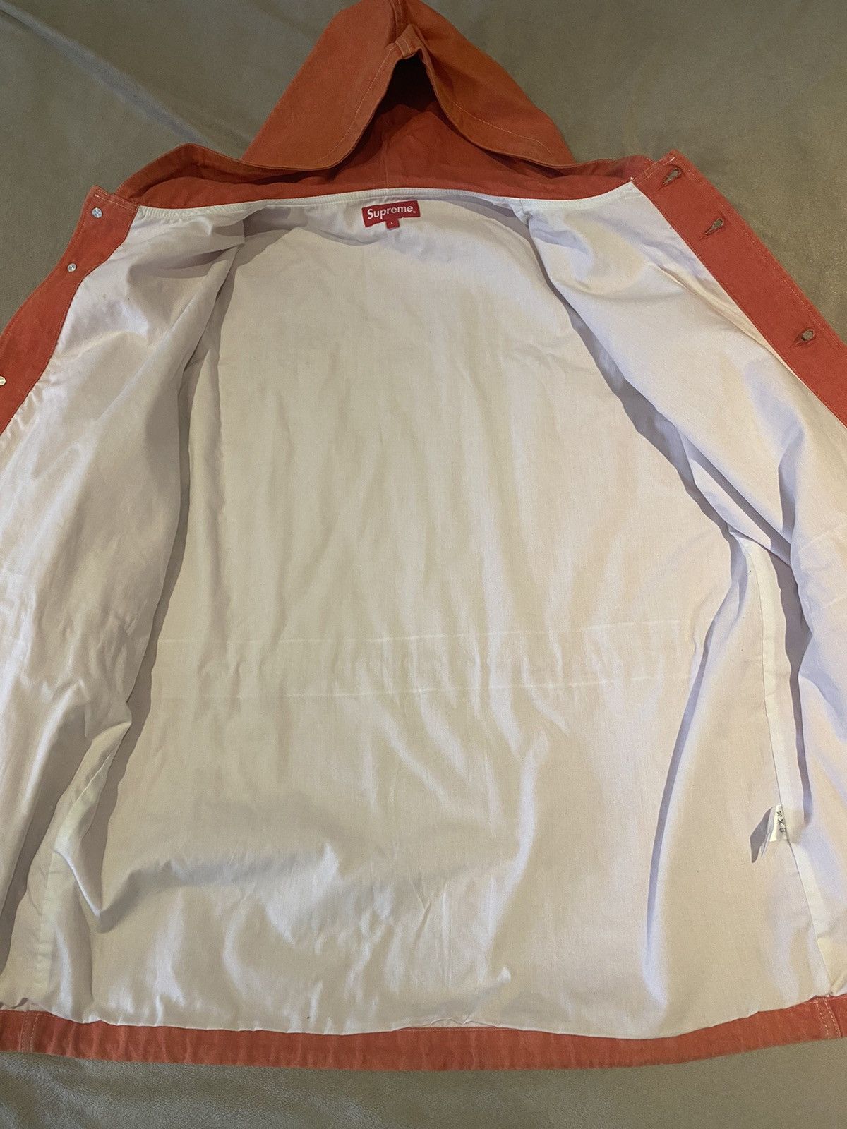 Supreme Supreme Hooded Orange Denim Parka S/S 2014 Size US L / EU 52-54 / 3 - 11 Thumbnail