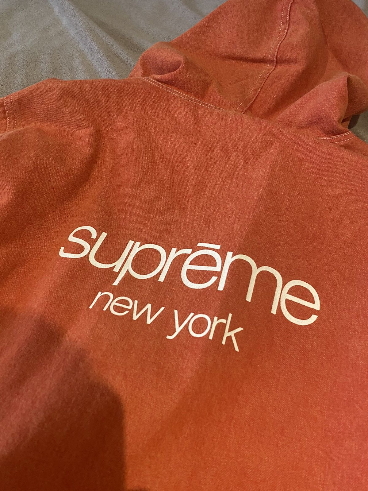 Supreme Supreme Hooded Orange Denim Parka S/S 2014 Size US L / EU 52-54 / 3 - 9 Thumbnail