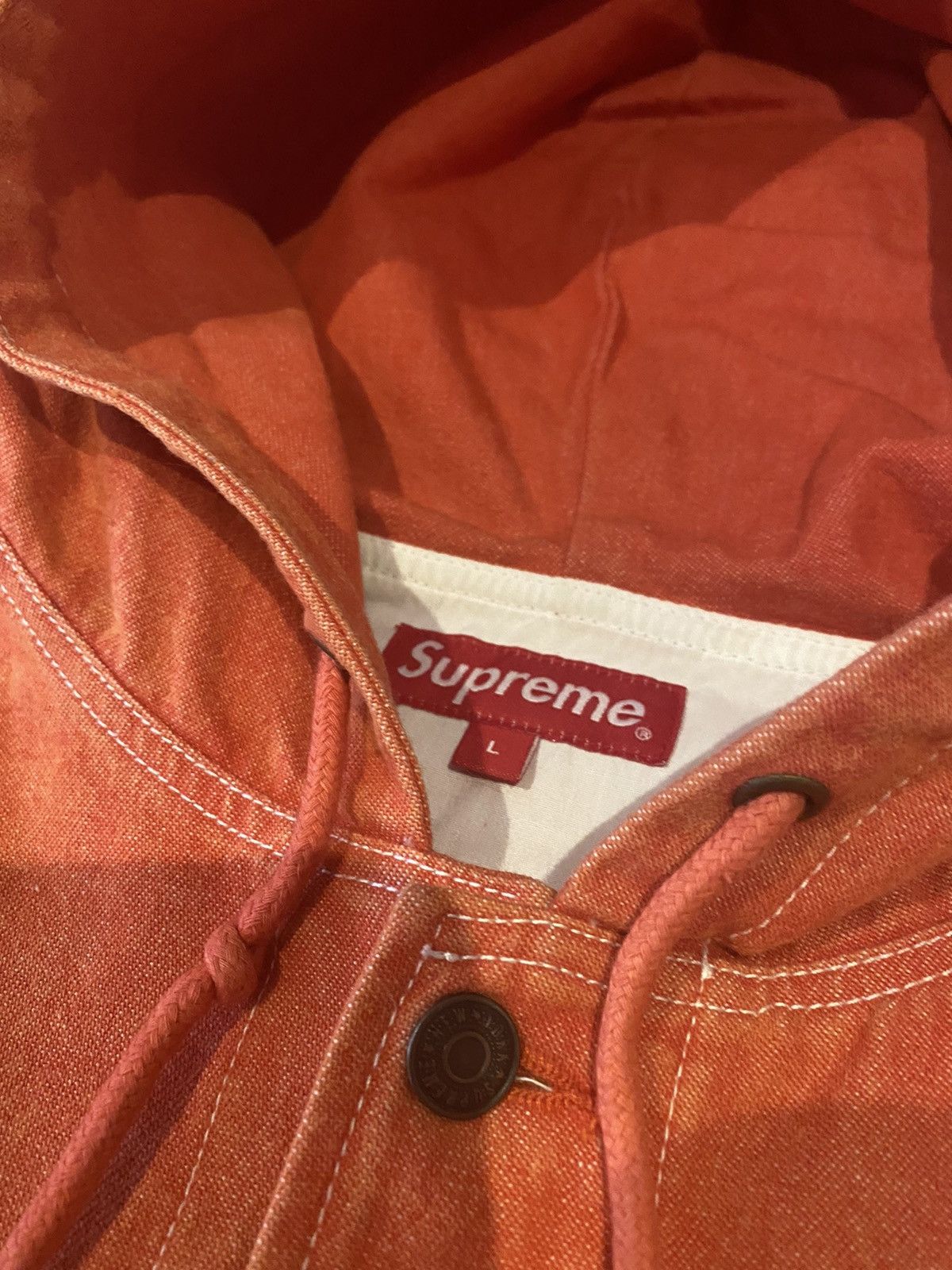 Supreme Supreme Hooded Orange Denim Parka S/S 2014 Size US L / EU 52-54 / 3 - 5 Thumbnail