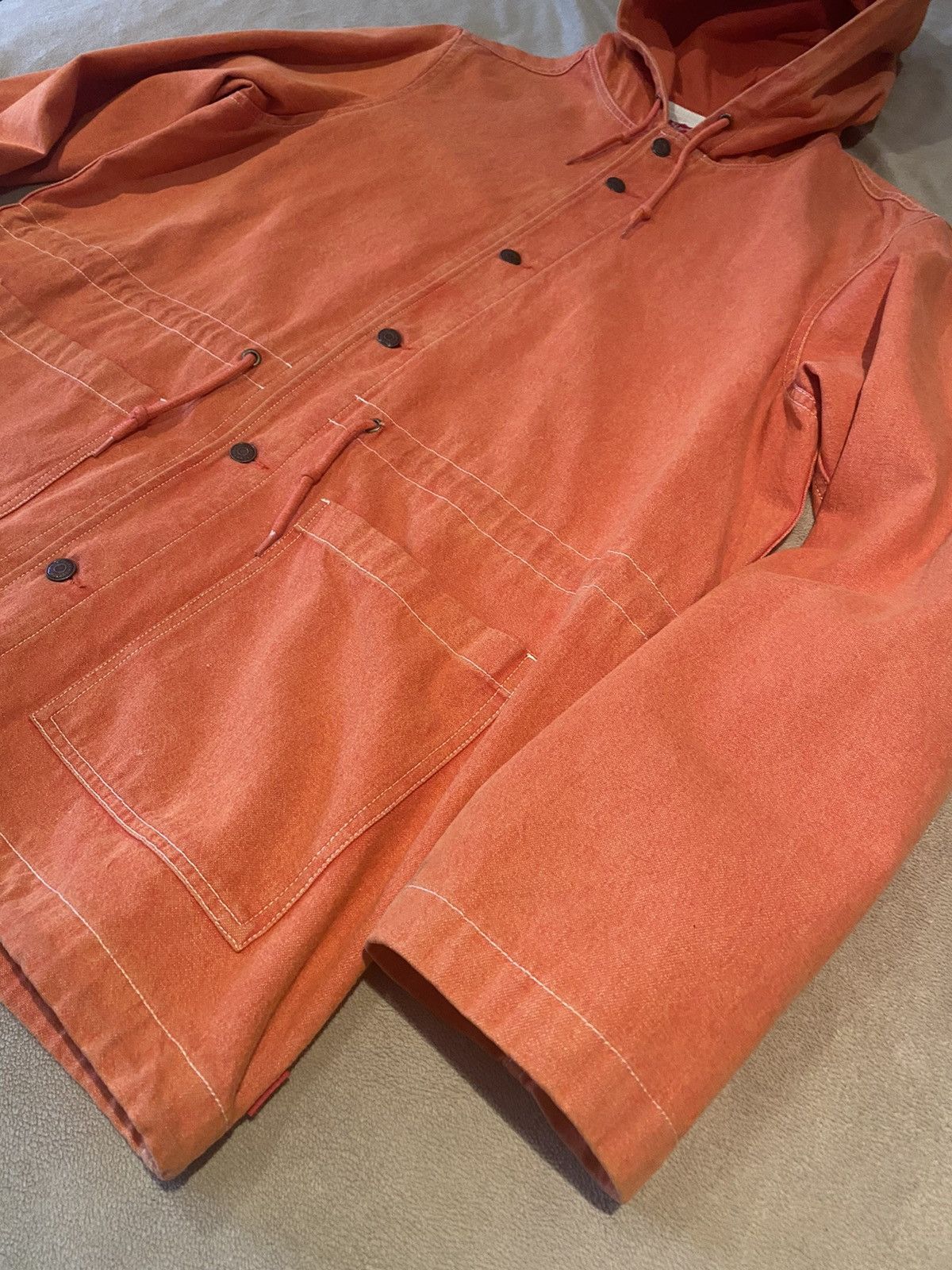 Supreme Supreme Hooded Orange Denim Parka S/S 2014 Size US L / EU 52-54 / 3 - 8 Thumbnail
