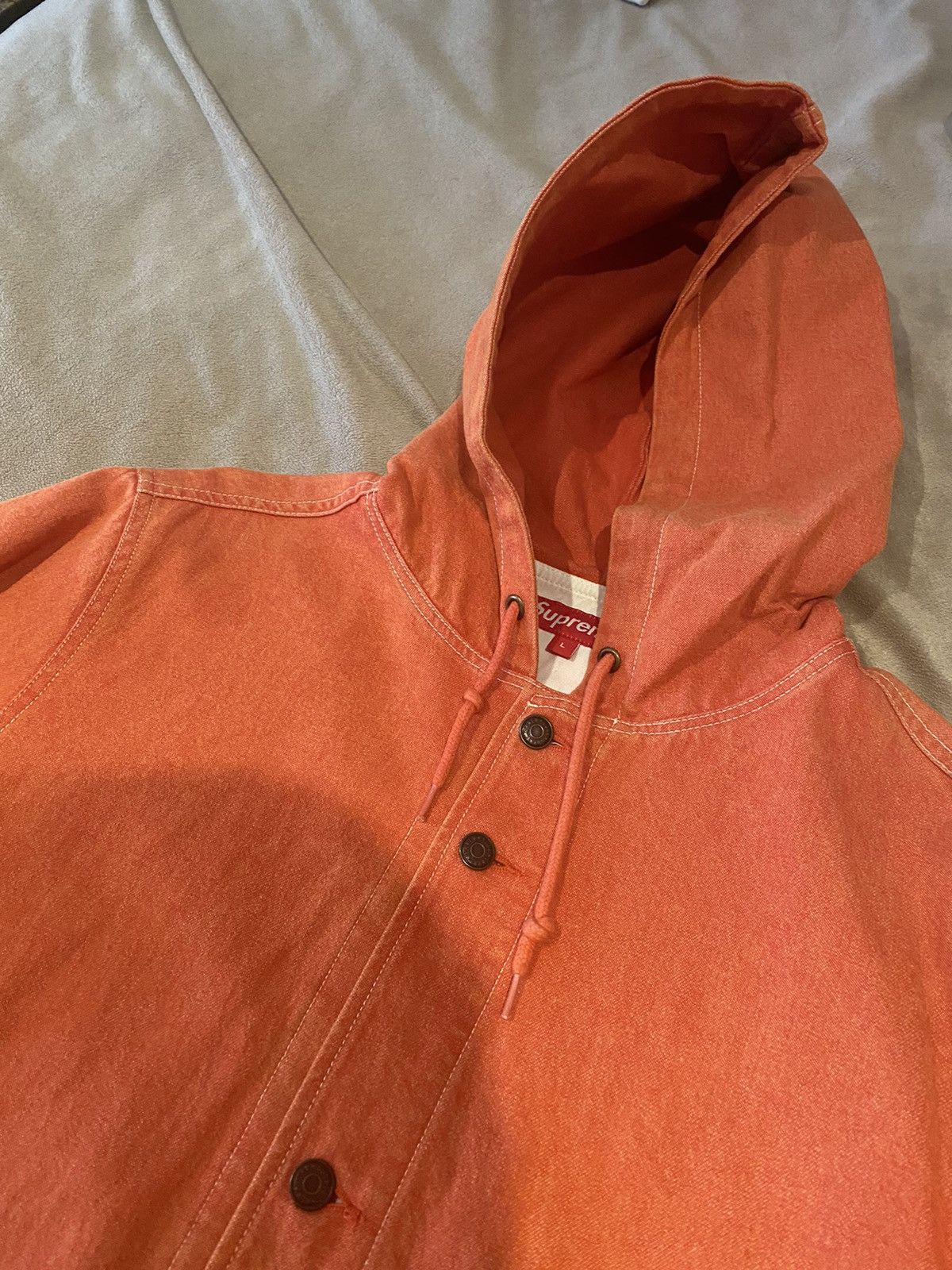 Supreme Supreme Hooded Orange Denim Parka S/S 2014 Size US L / EU 52-54 / 3 - 3 Thumbnail