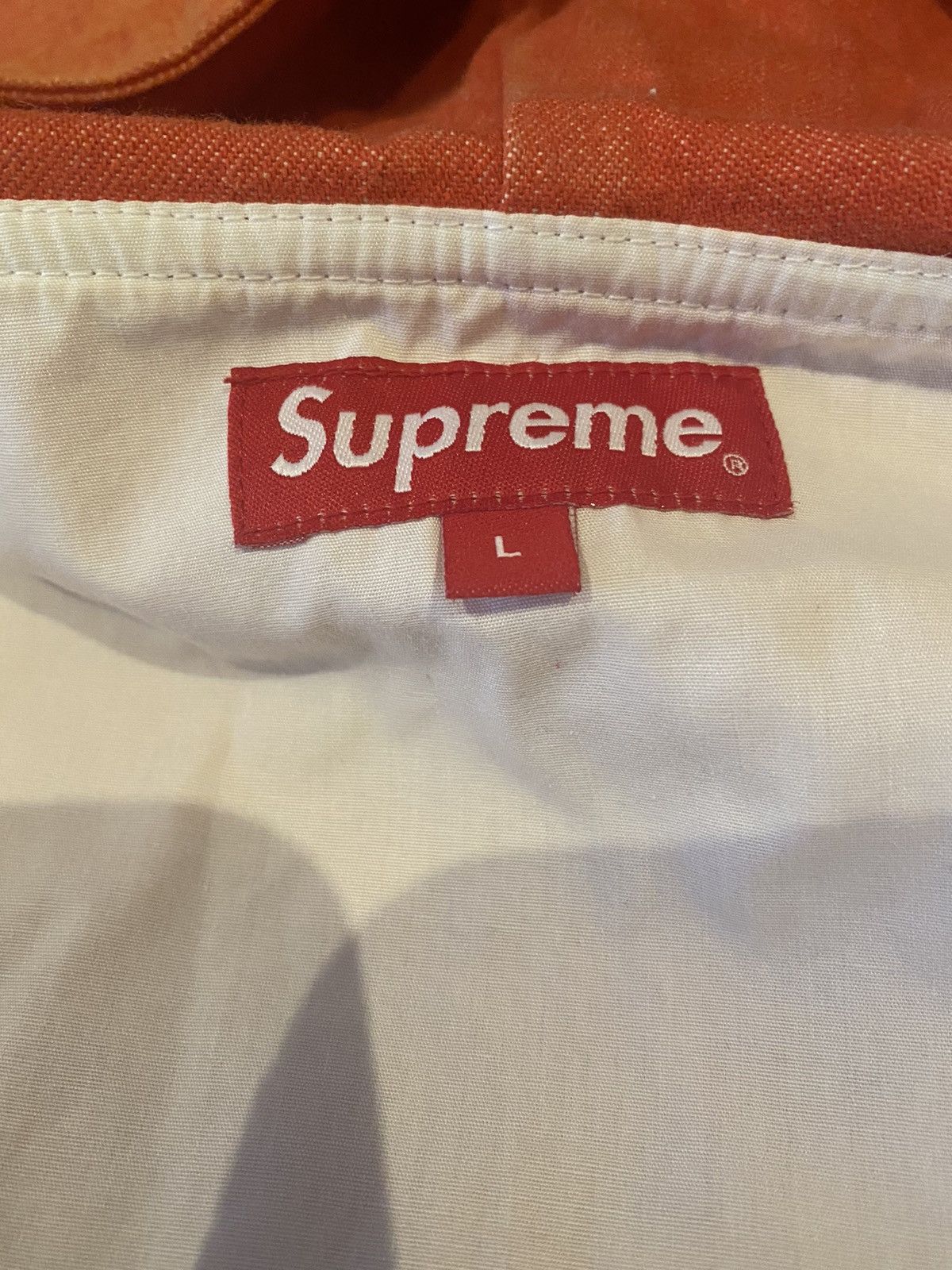 Supreme Supreme Hooded Orange Denim Parka S/S 2014 Size US L / EU 52-54 / 3 - 15 Thumbnail