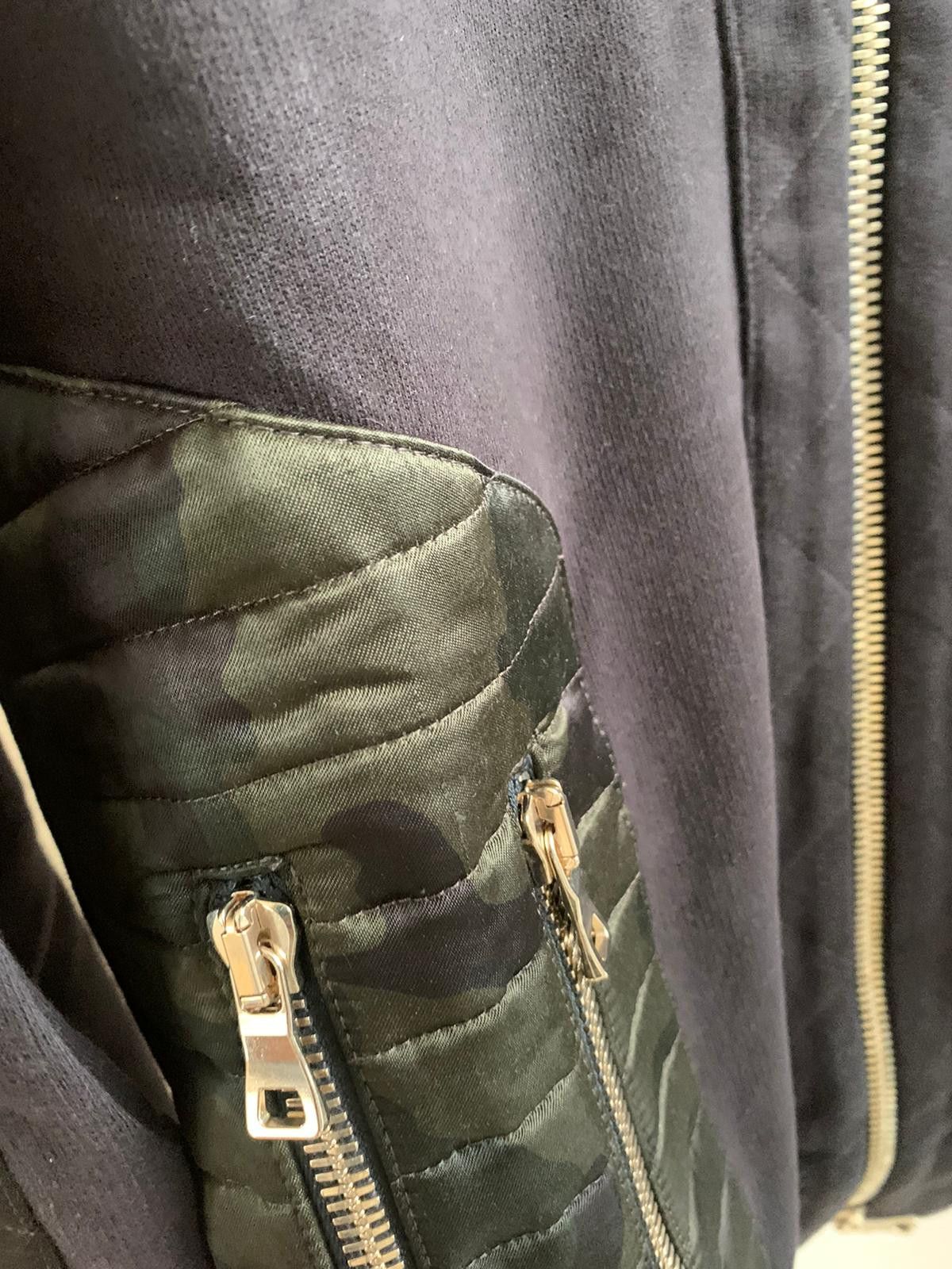 Balmain Biker Zip Up Hooded Sweater With Nylon Contrast Size US M / EU 48-50 / 2 - 6 Thumbnail
