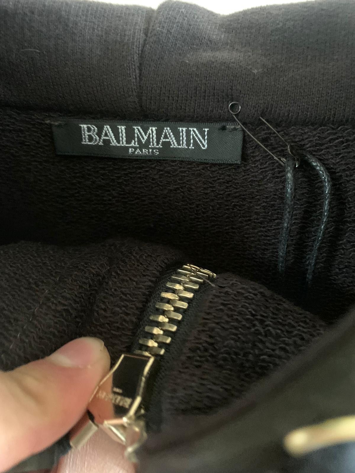 Balmain Biker Zip Up Hooded Sweater With Nylon Contrast Size US M / EU 48-50 / 2 - 4 Thumbnail