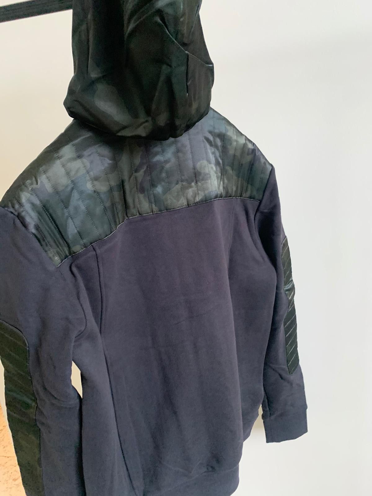 Balmain Biker Zip Up Hooded Sweater With Nylon Contrast Size US M / EU 48-50 / 2 - 11 Thumbnail