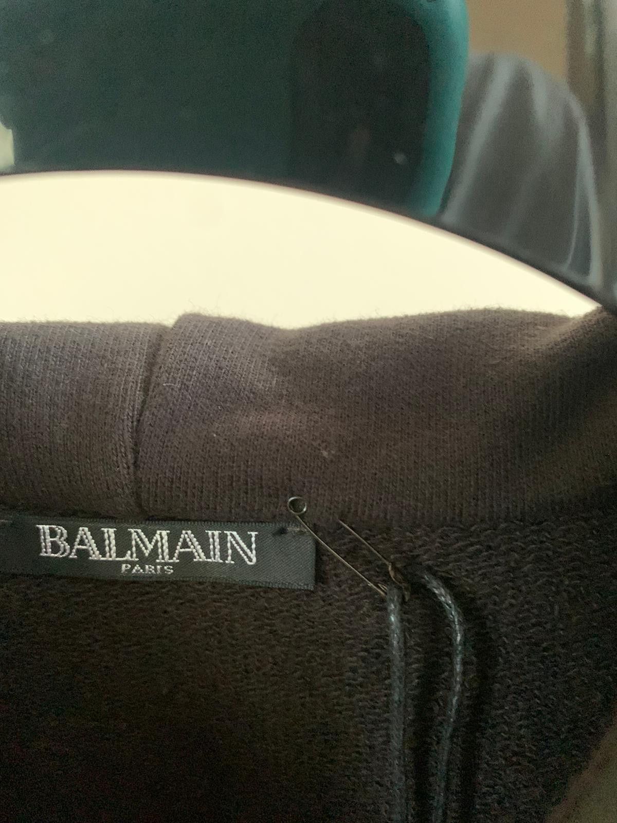 Balmain Biker Zip Up Hooded Sweater With Nylon Contrast Size US M / EU 48-50 / 2 - 10 Thumbnail