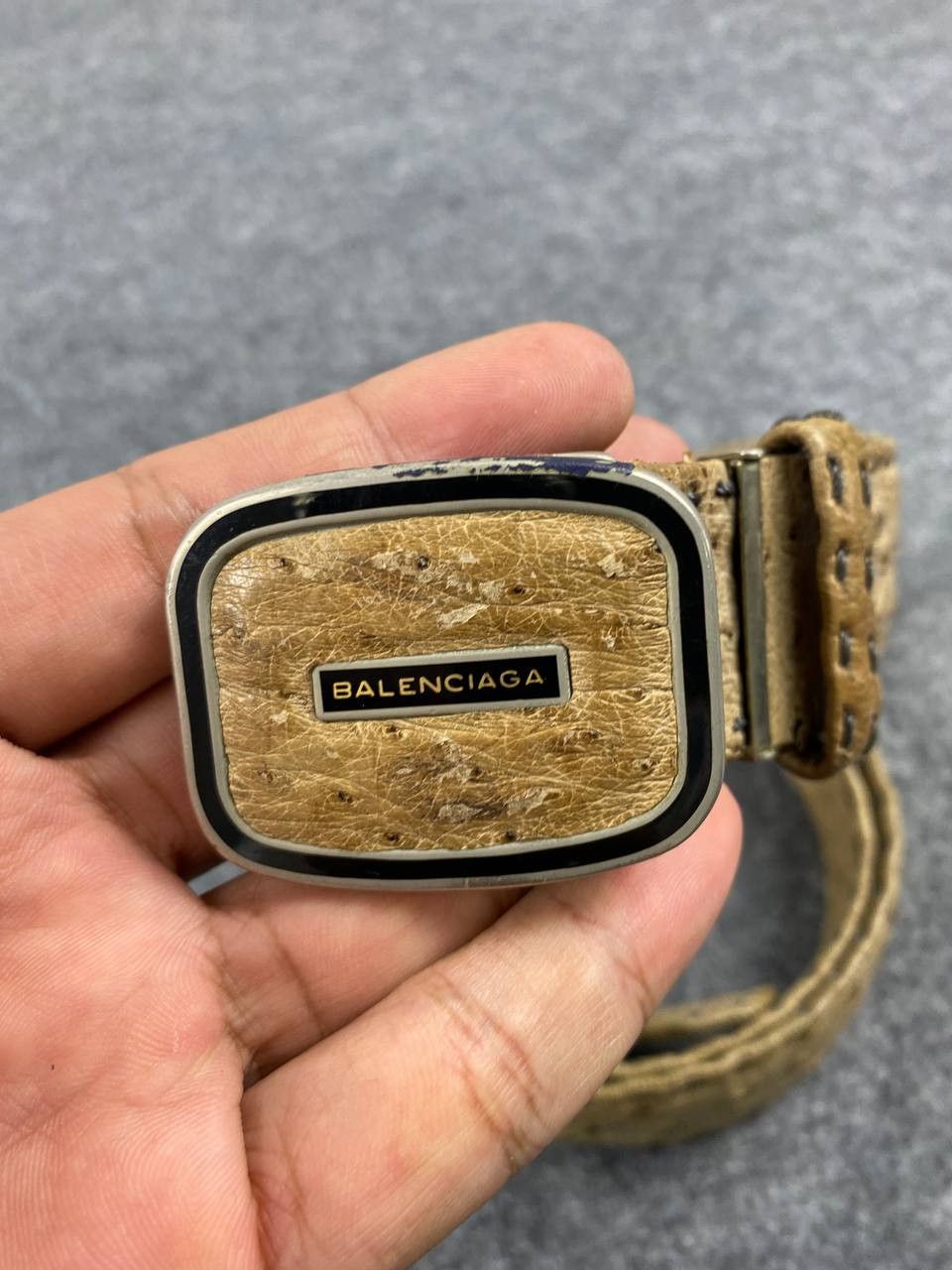 Balenciaga × Designer vintage balenciaga ostrich leather belt nice design Size 42 - 2 Thumbnail