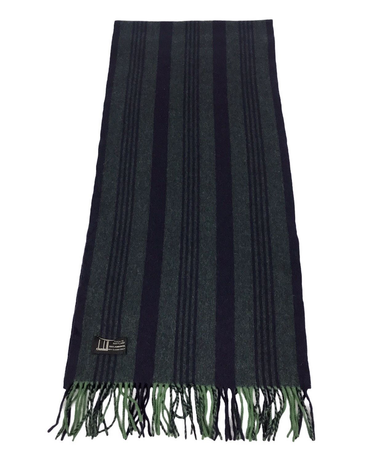 Alfred Dunhill × Vintage Vintage Dunhill Muffler Scarf Striped Design Lambswool 100 Size ONE SIZE - 2 Thumbnail