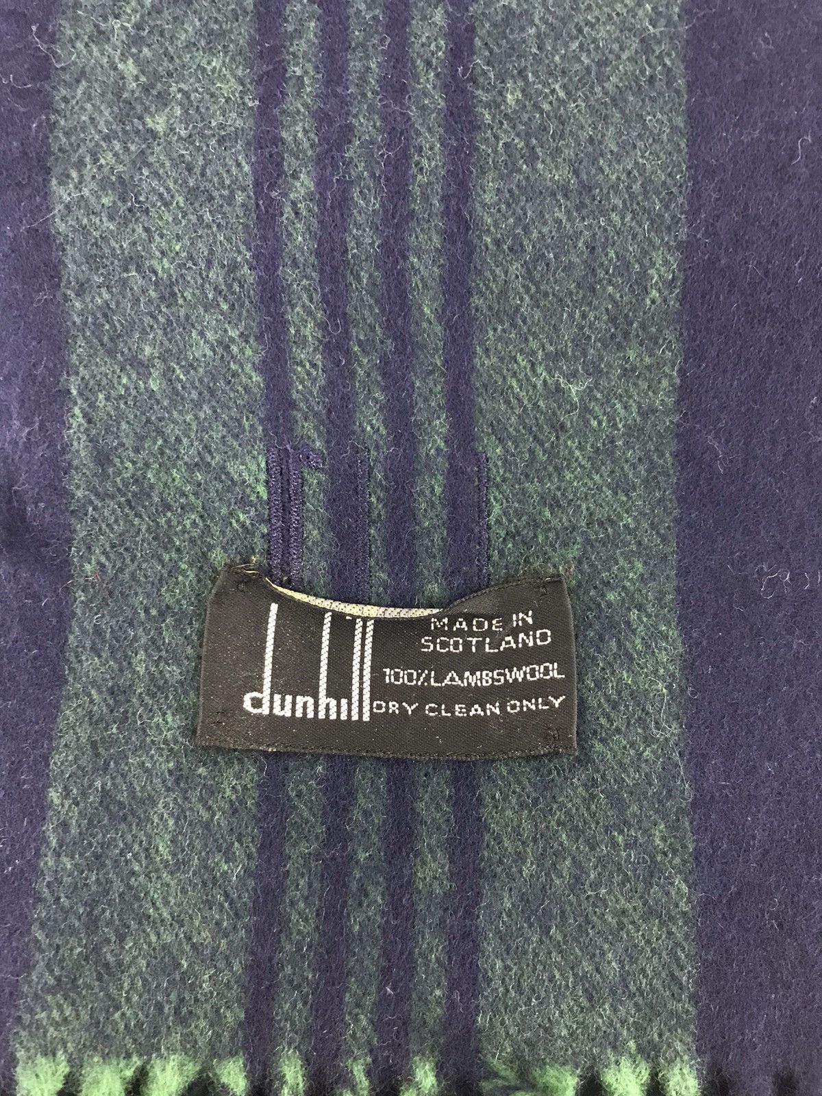 Alfred Dunhill × Vintage Vintage Dunhill Muffler Scarf Striped Design Lambswool 100 Size ONE SIZE - 3 Thumbnail