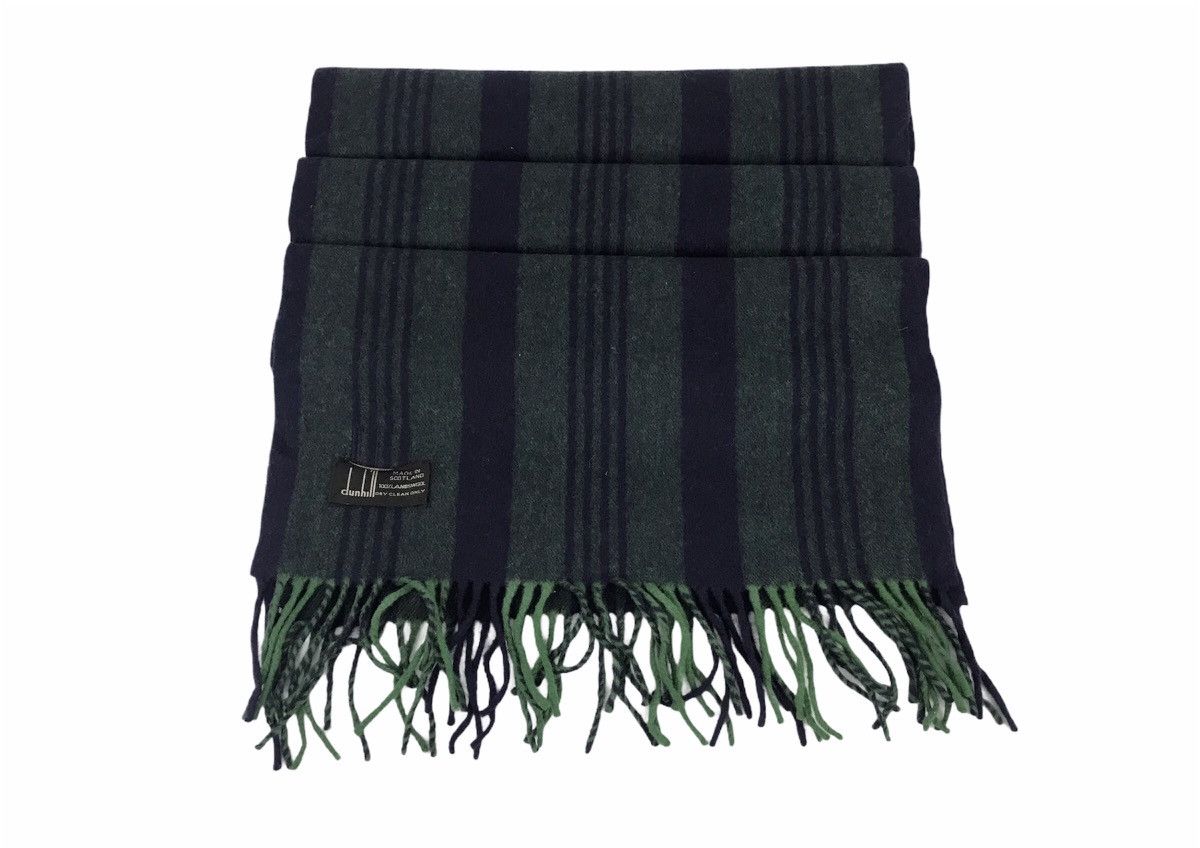 Alfred Dunhill × Vintage Vintage Dunhill Muffler Scarf Striped Design Lambswool 100 Size ONE SIZE - 1 Thumbnail