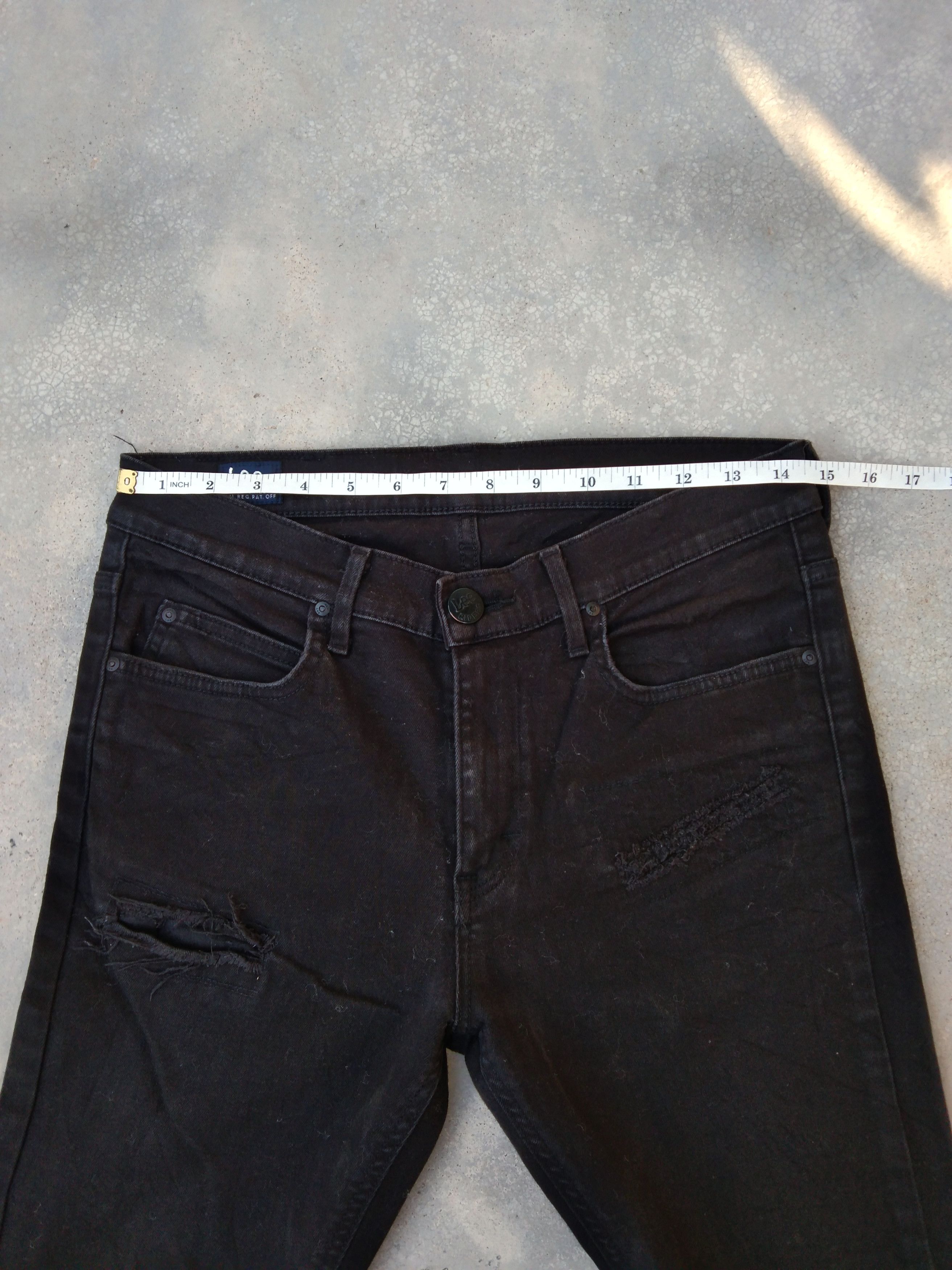 Lee Vintage Ripped Distressed Black Lee Skinny Pants 29x30 Size US 29 - 7 Thumbnail