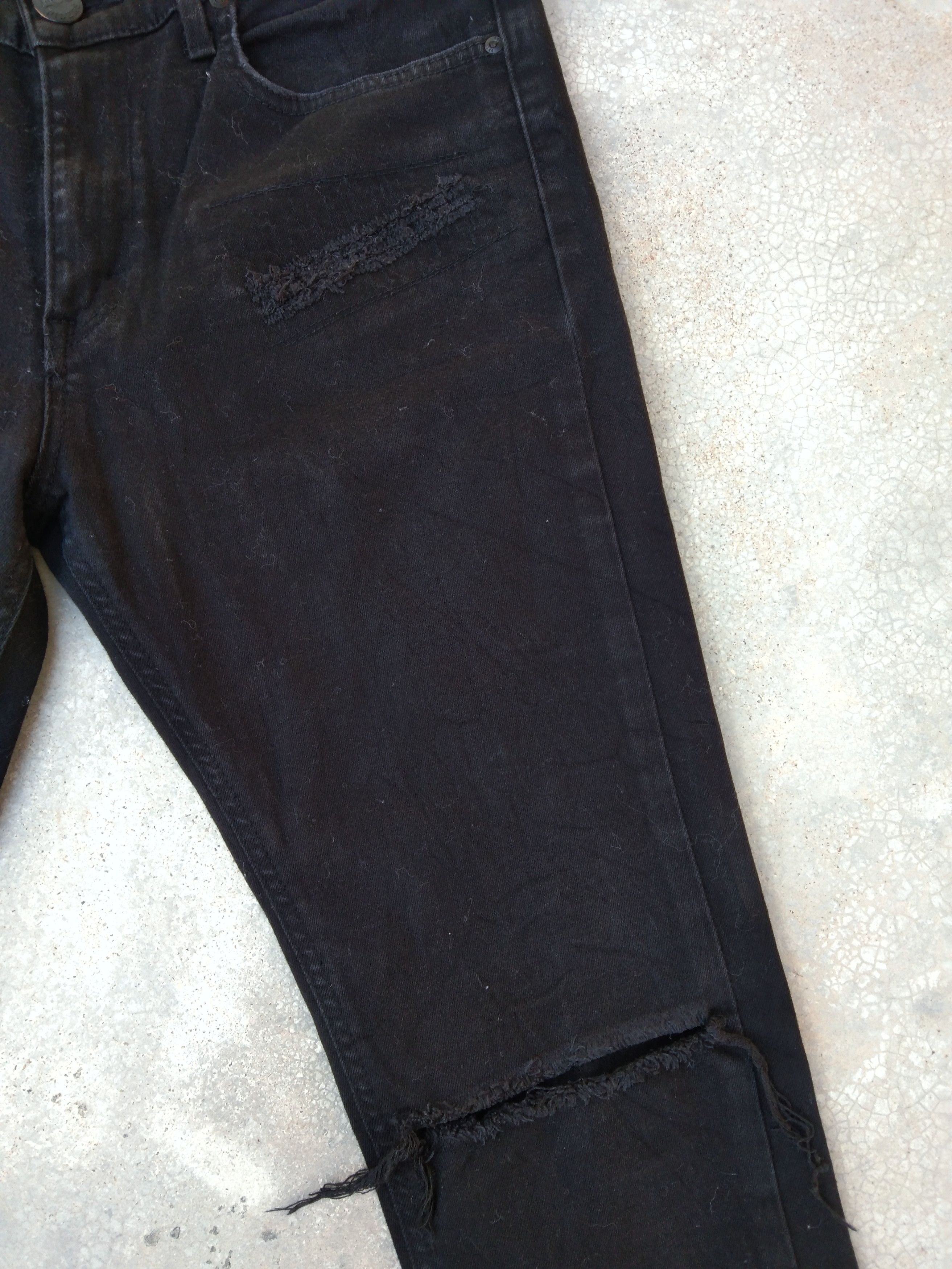 Lee Vintage Ripped Distressed Black Lee Skinny Pants 29x30 Size US 29 - 6 Thumbnail