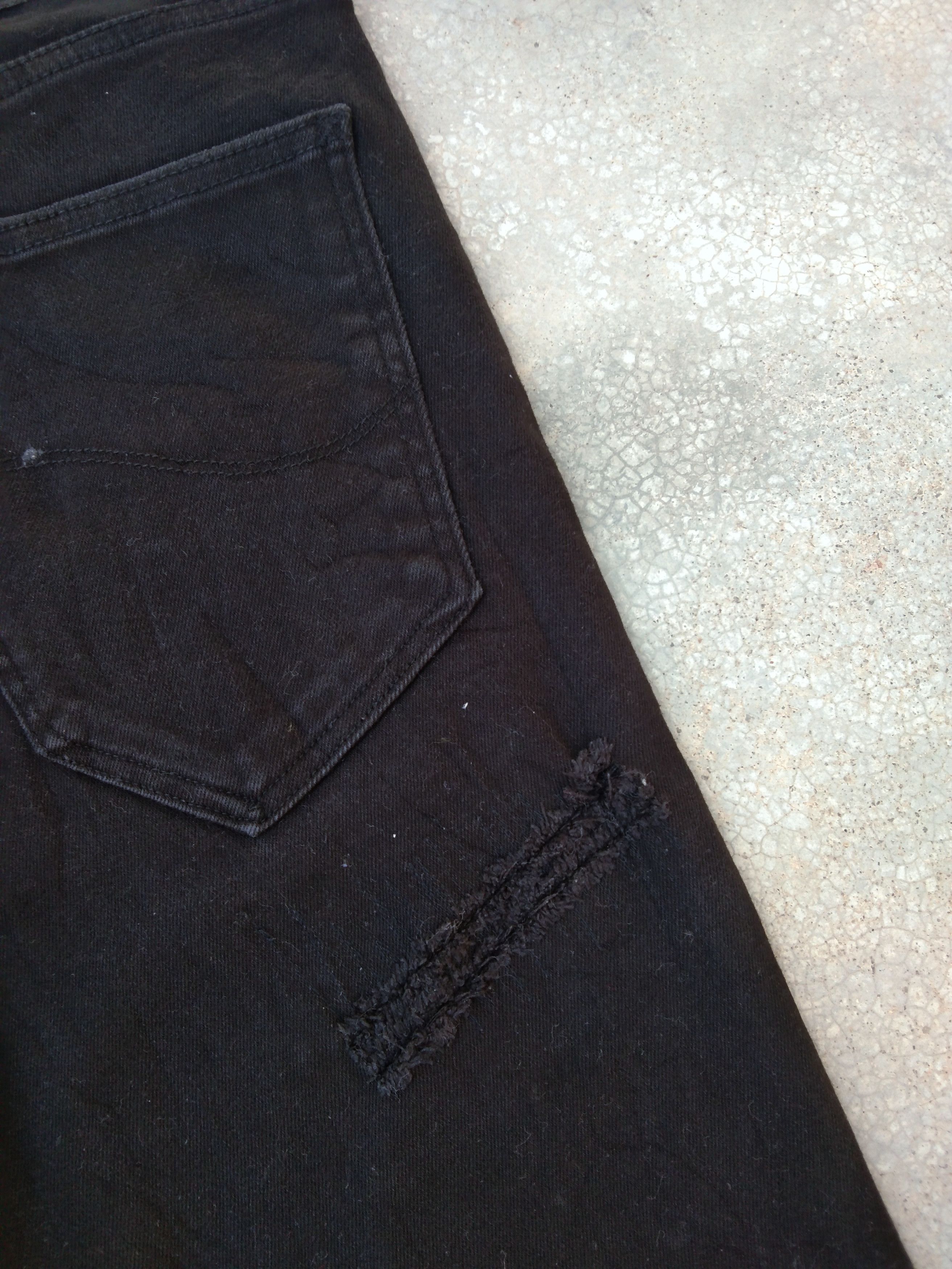 Lee Vintage Ripped Distressed Black Lee Skinny Pants 29x30 Size US 29 - 4 Thumbnail