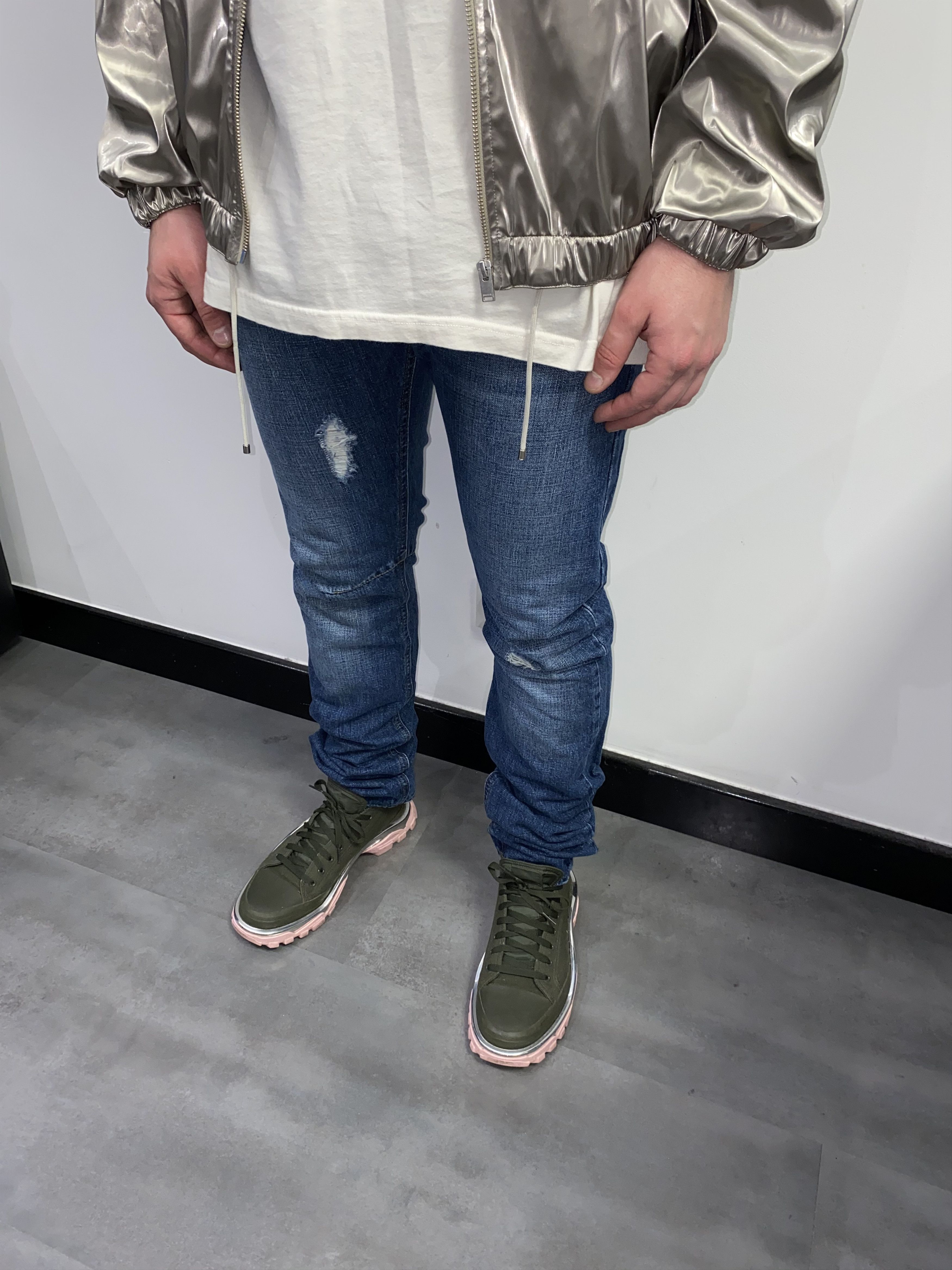 Balmain Pierre Balmain Distressed Indigo Biker Denim Pants Size US 34 / EU 50 - 1 Thumbnail