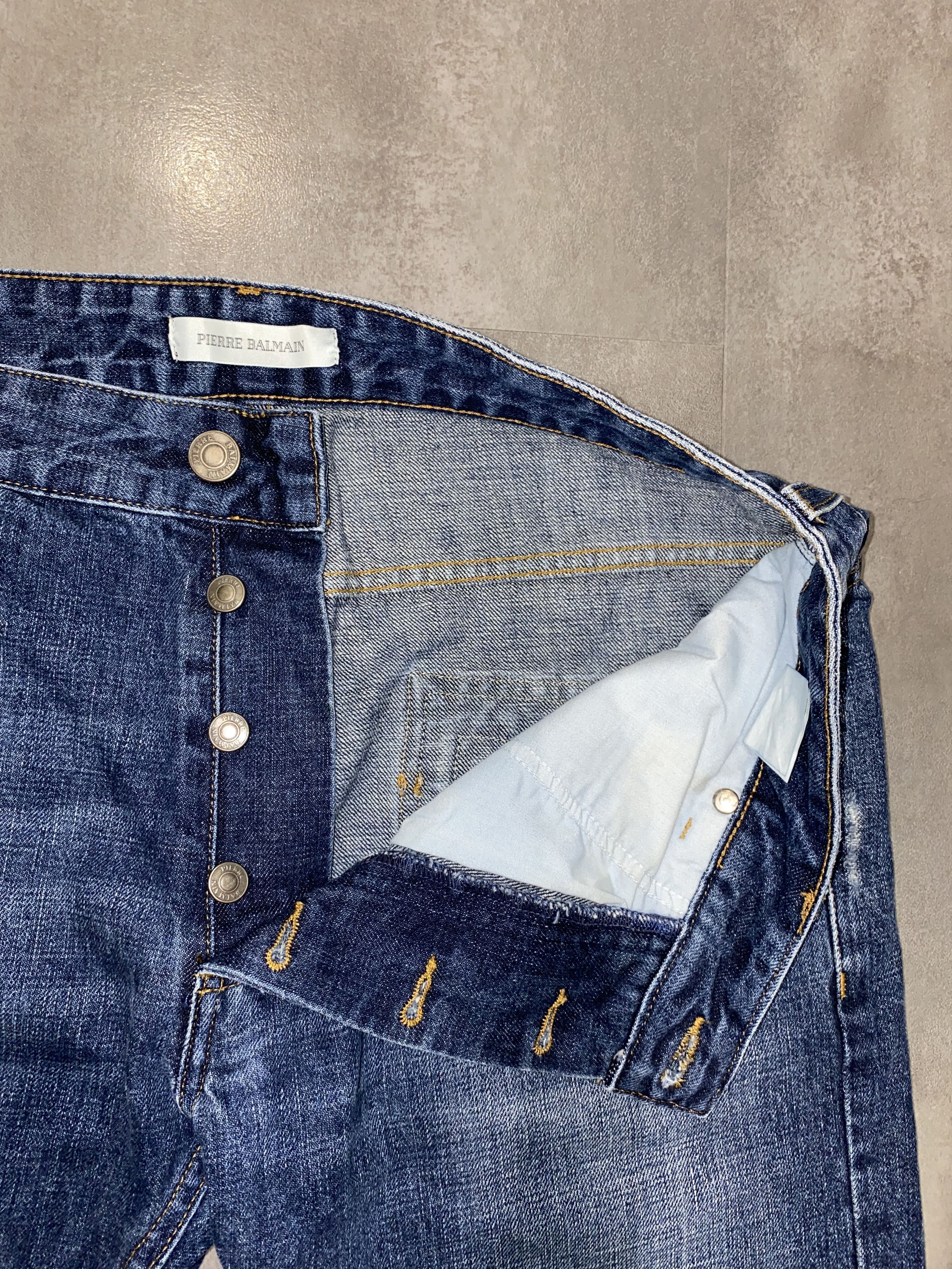 Balmain Pierre Balmain Distressed Indigo Biker Denim Pants Size US 34 / EU 50 - 15 Thumbnail