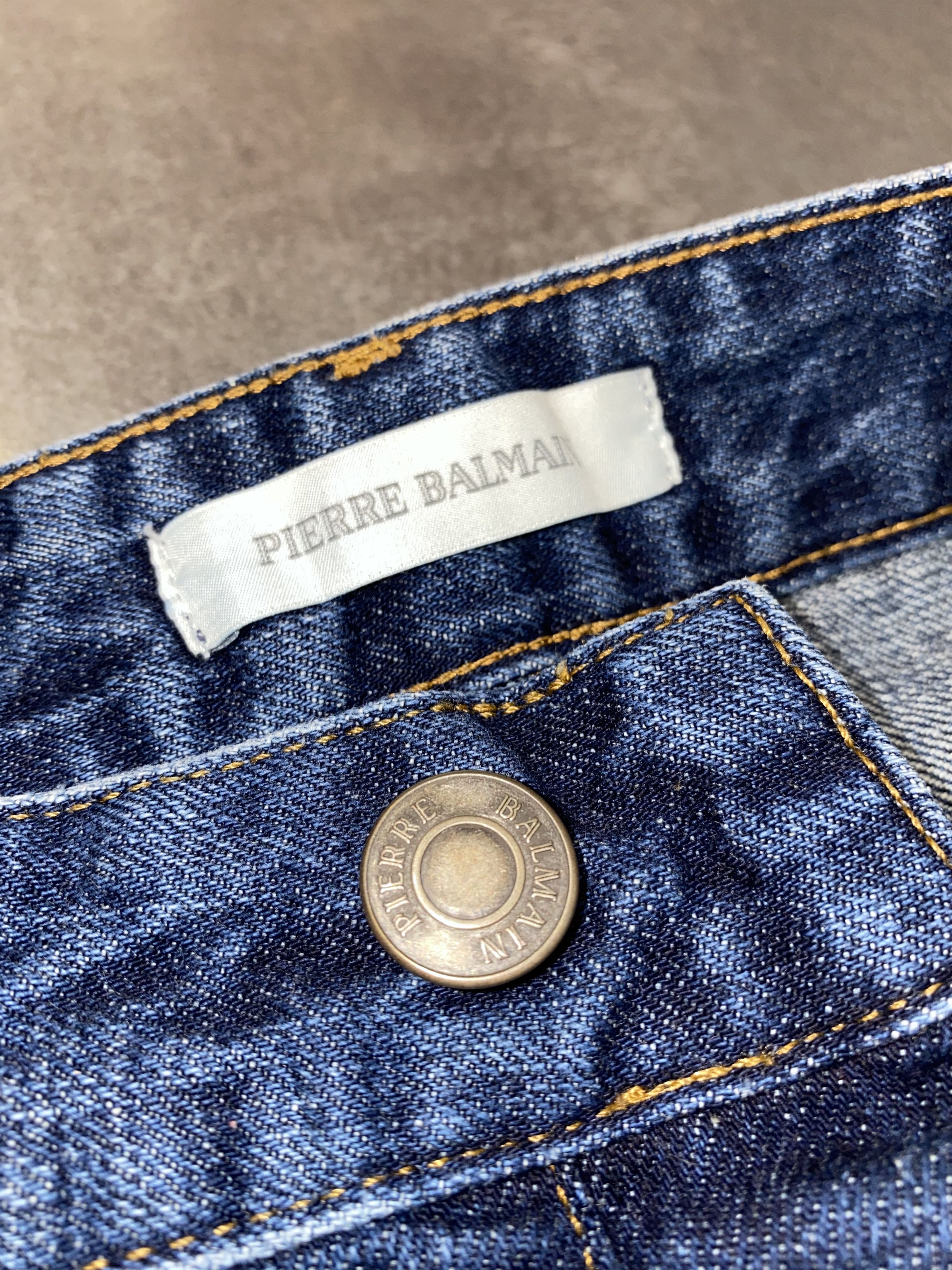 Balmain Pierre Balmain Distressed Indigo Biker Denim Pants Size US 34 / EU 50 - 16 Thumbnail
