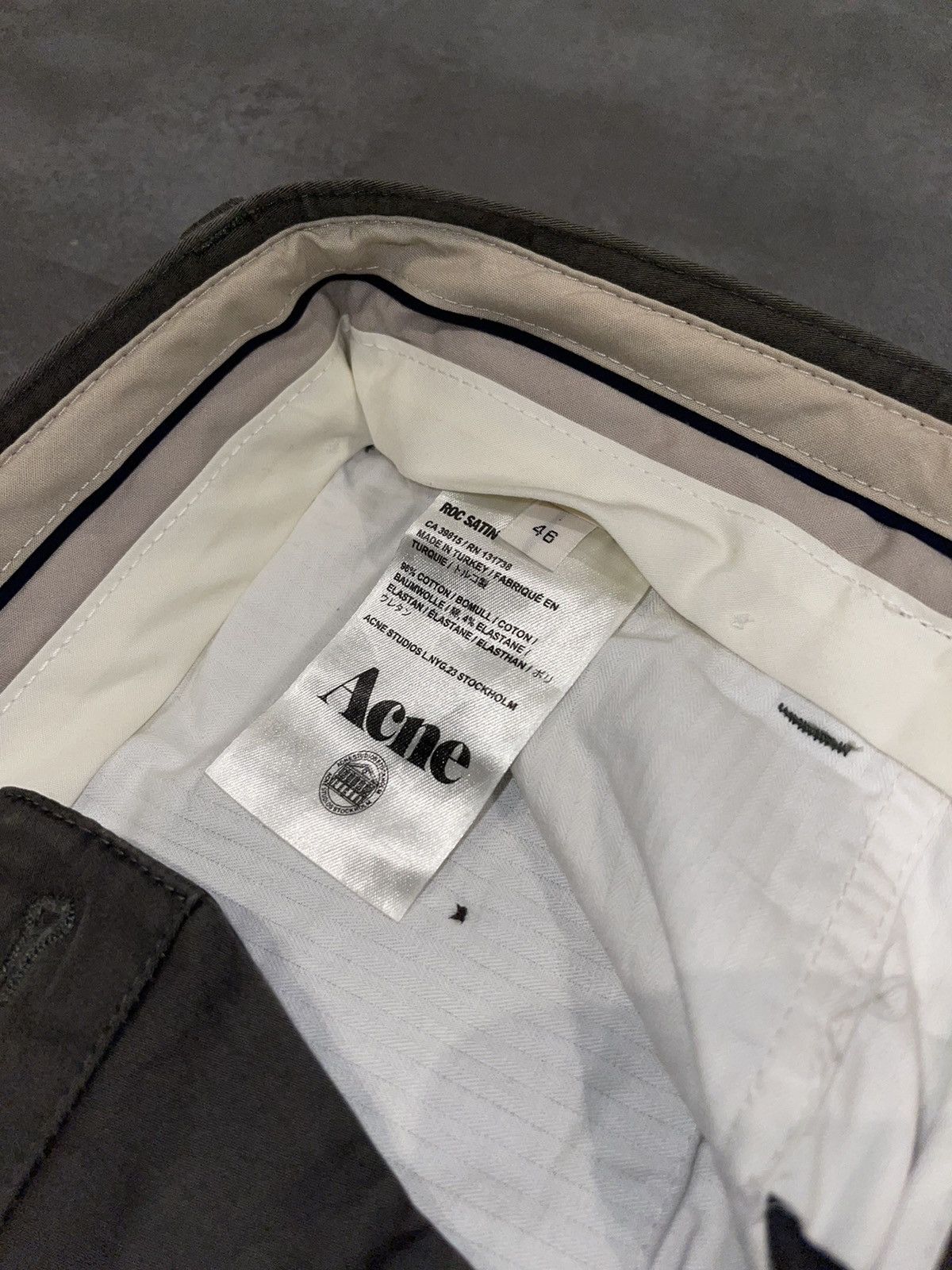 Acne Studios Acne Studios Roc Satin Swamp Green Casual Pants Size US 30 / EU 46 - 11 Thumbnail