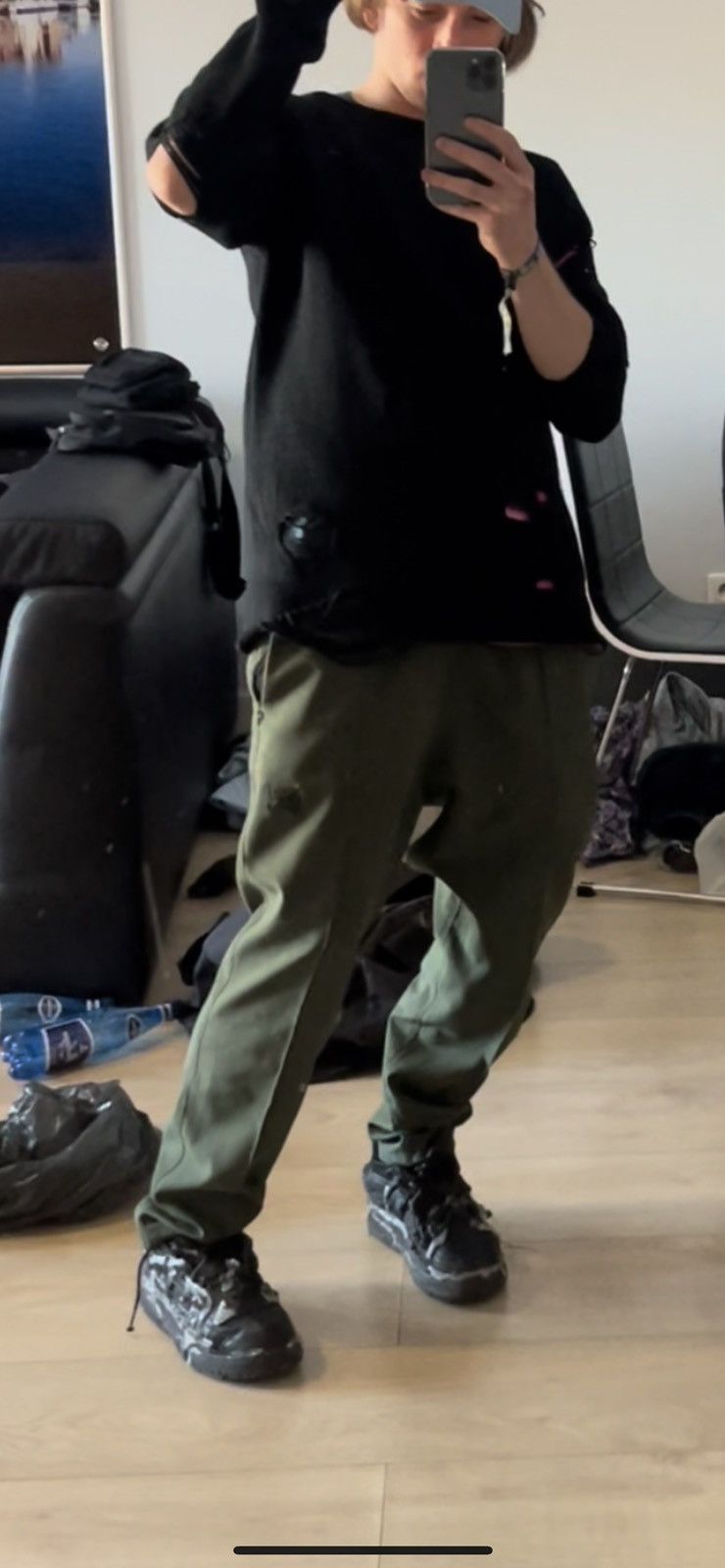 Needles Needles Butterfly Logo Swamp Green Thin Sweatpants Joggers Size US 32 / EU 48 - 2 Thumbnail