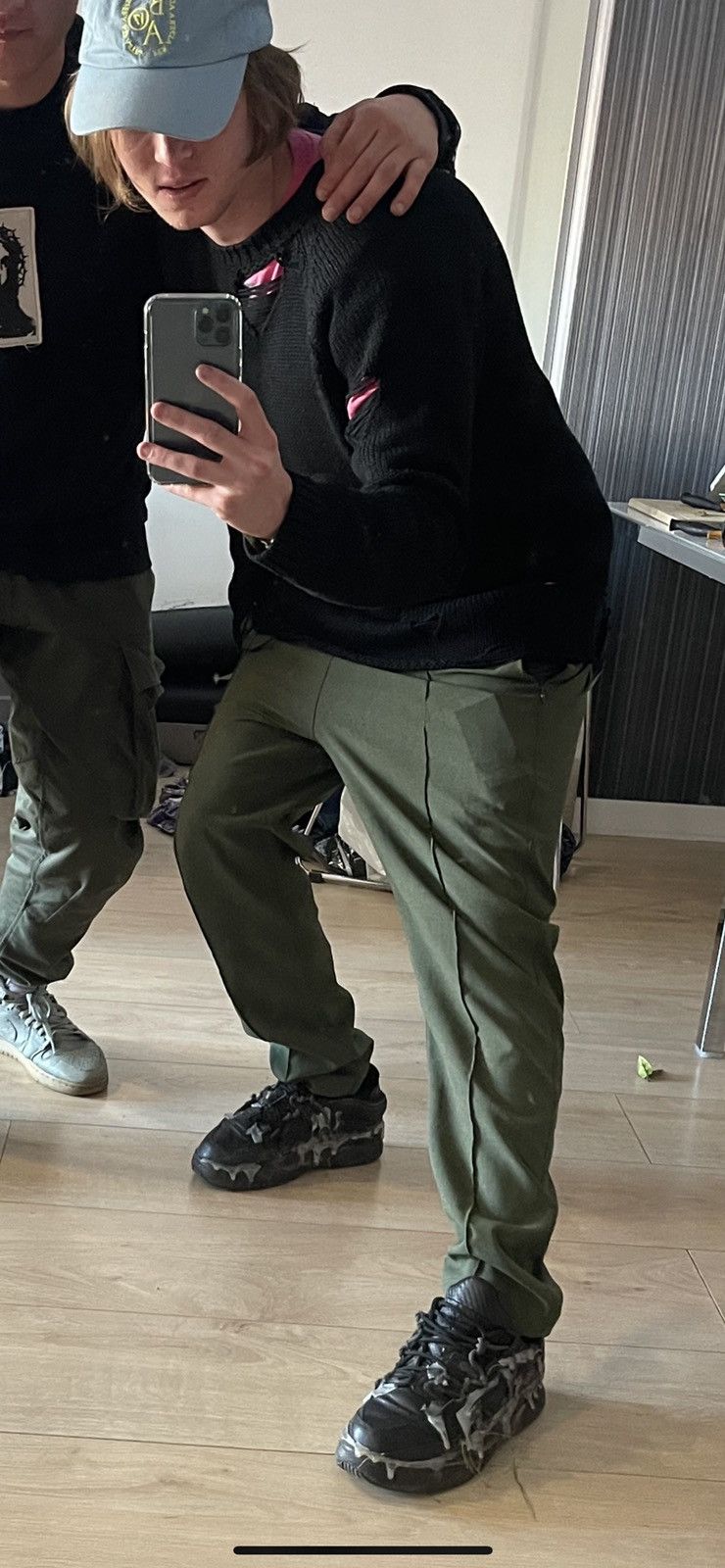 Needles Needles Butterfly Logo Swamp Green Thin Sweatpants Joggers Size US 32 / EU 48 - 3 Thumbnail