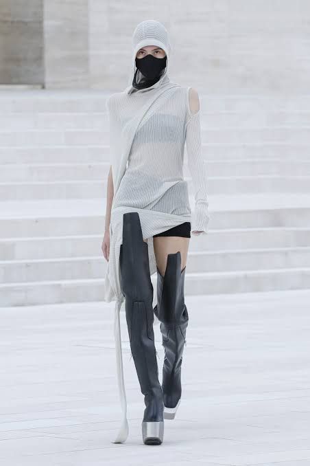 Rick Owens Thigh High Kiss Boots/Waders/Heels