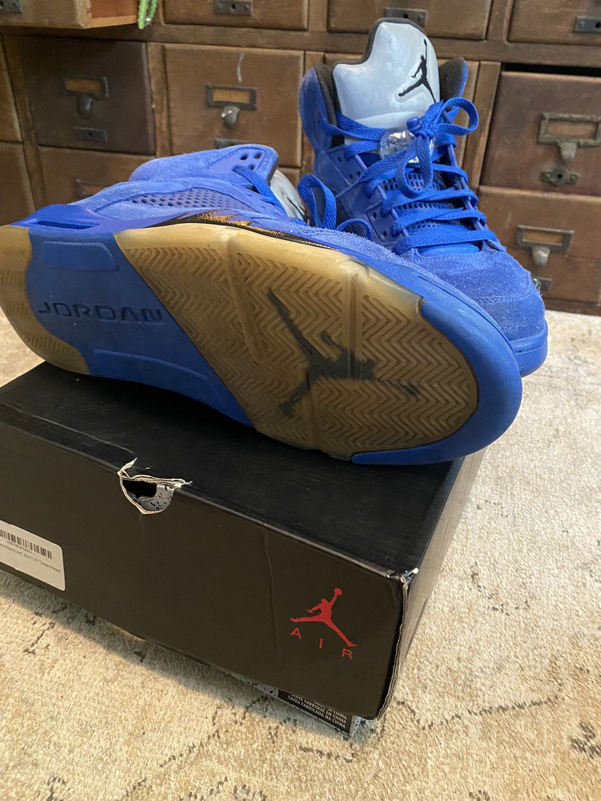 Jordan Brand × Nike Blue suede 5 size11 Size US 11 / EU 44 - 4 Thumbnail