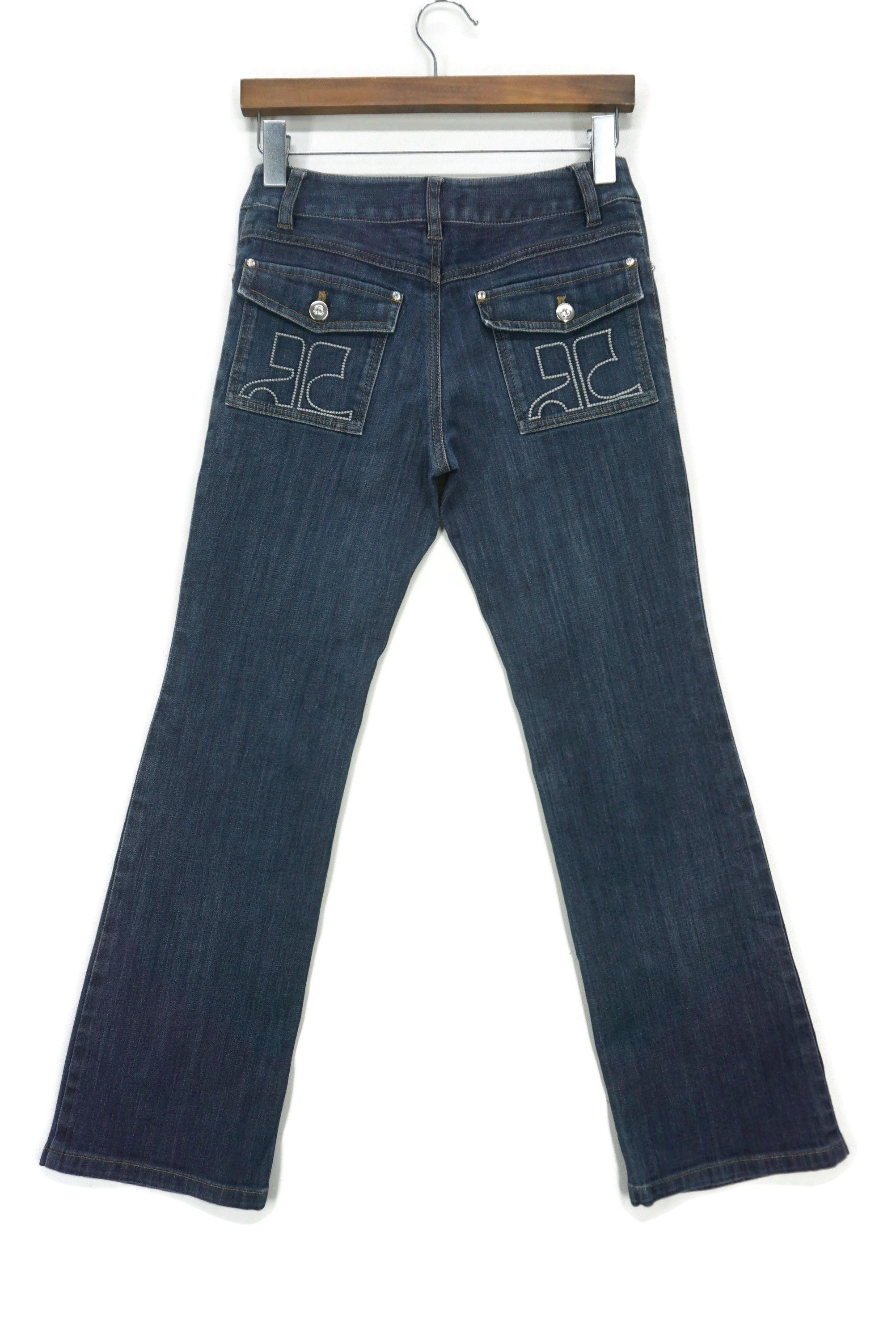 Bootcut Embroidered Embellished Logo Flare Tapered Ankle