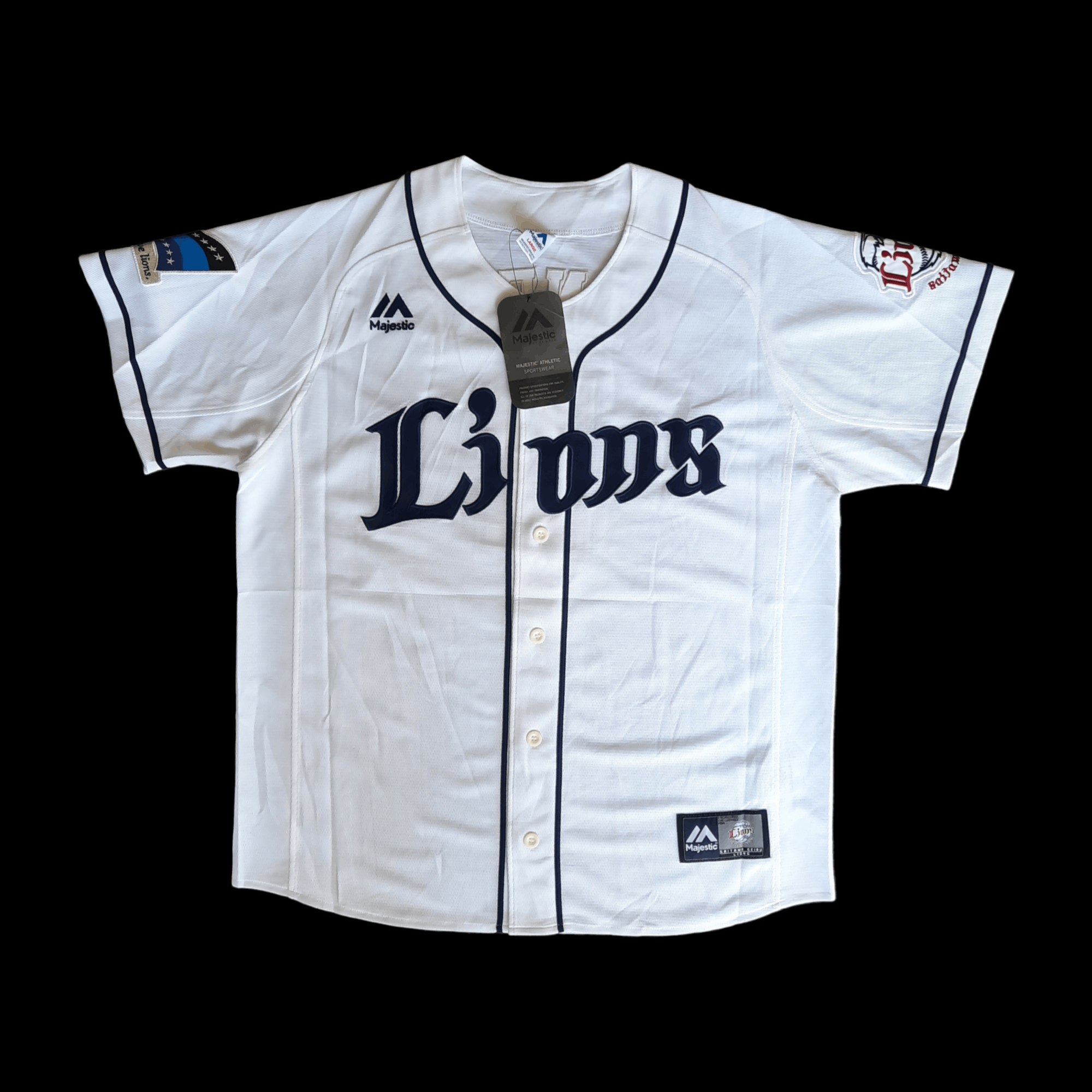 image of Mlb Majestic Npb Saitama Seibu Lions 'kaneko' Baseball Jersey, Men's (Size Large)