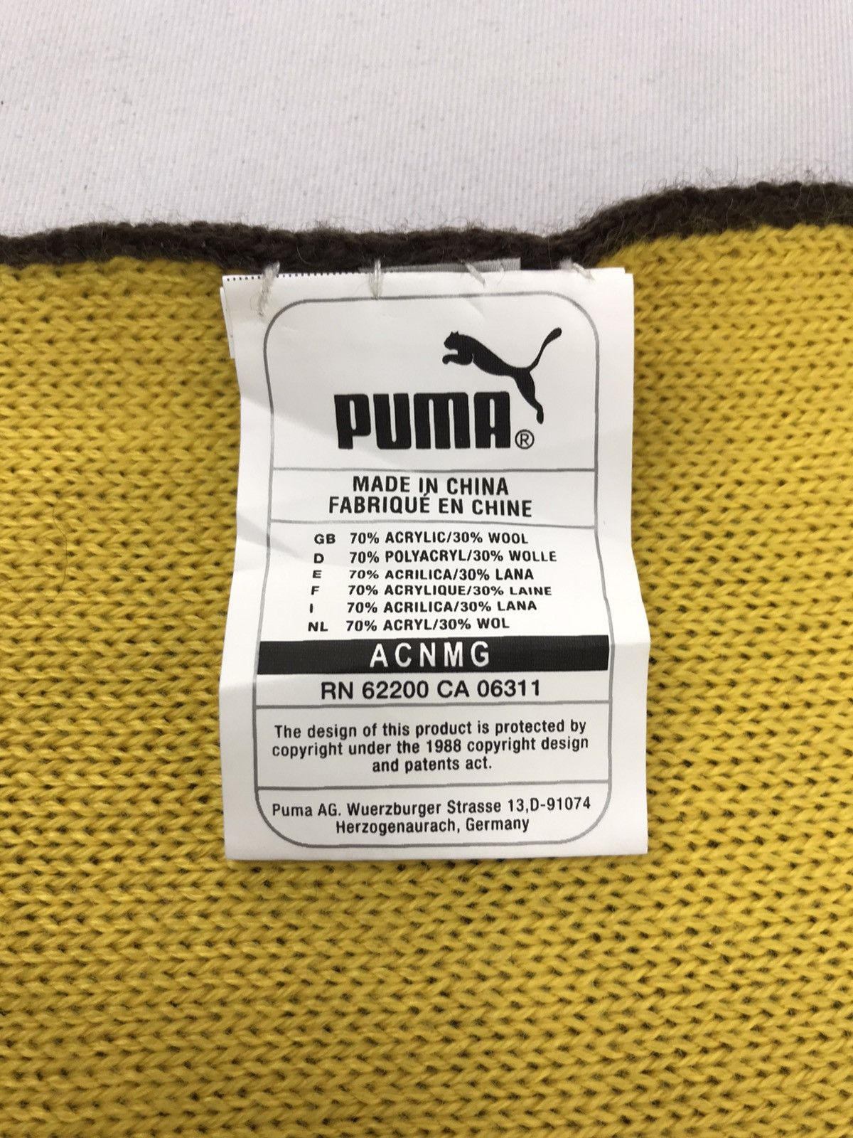 Puma Vintage Puma Plain Muffler Scarf Pure Wool Good Condition Size ONE SIZE - 4 Thumbnail